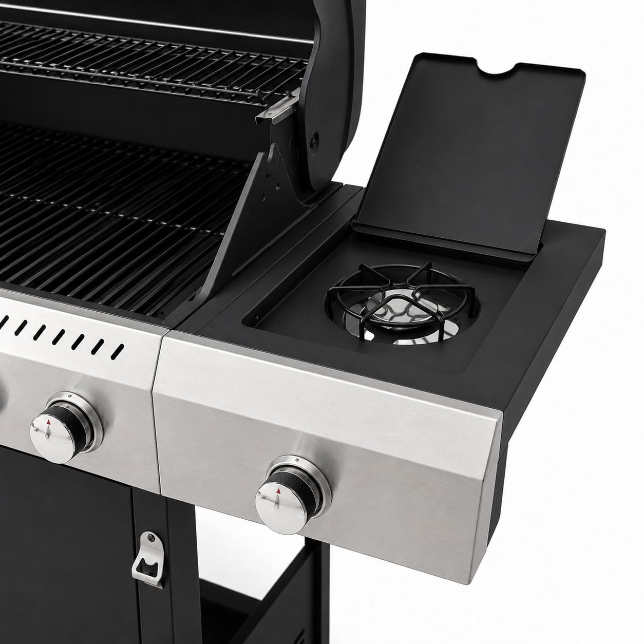 Barbecue a Gas Professionale XXL 16 kW 5 Bruciatori Acciaio Inox 304 137x50x120 cm Nero