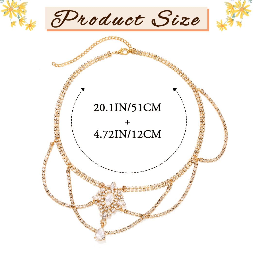 Sixexey Boho Egyptian Head Chain Gold Rhinestone Headpiece Festival Cleopatra Costume Hair Accessories for Women