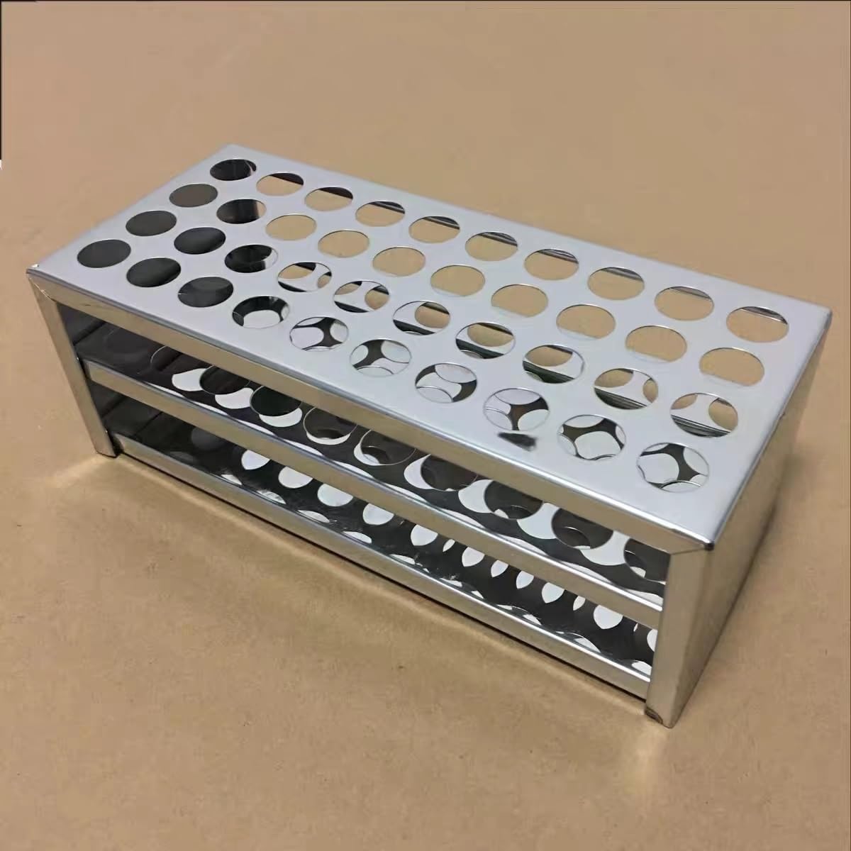 1 supporto per provette da laboratorio in acciaio inox colorimetrico per centrifuga, per esperimenti scolastici (26 mm, 40 fori)