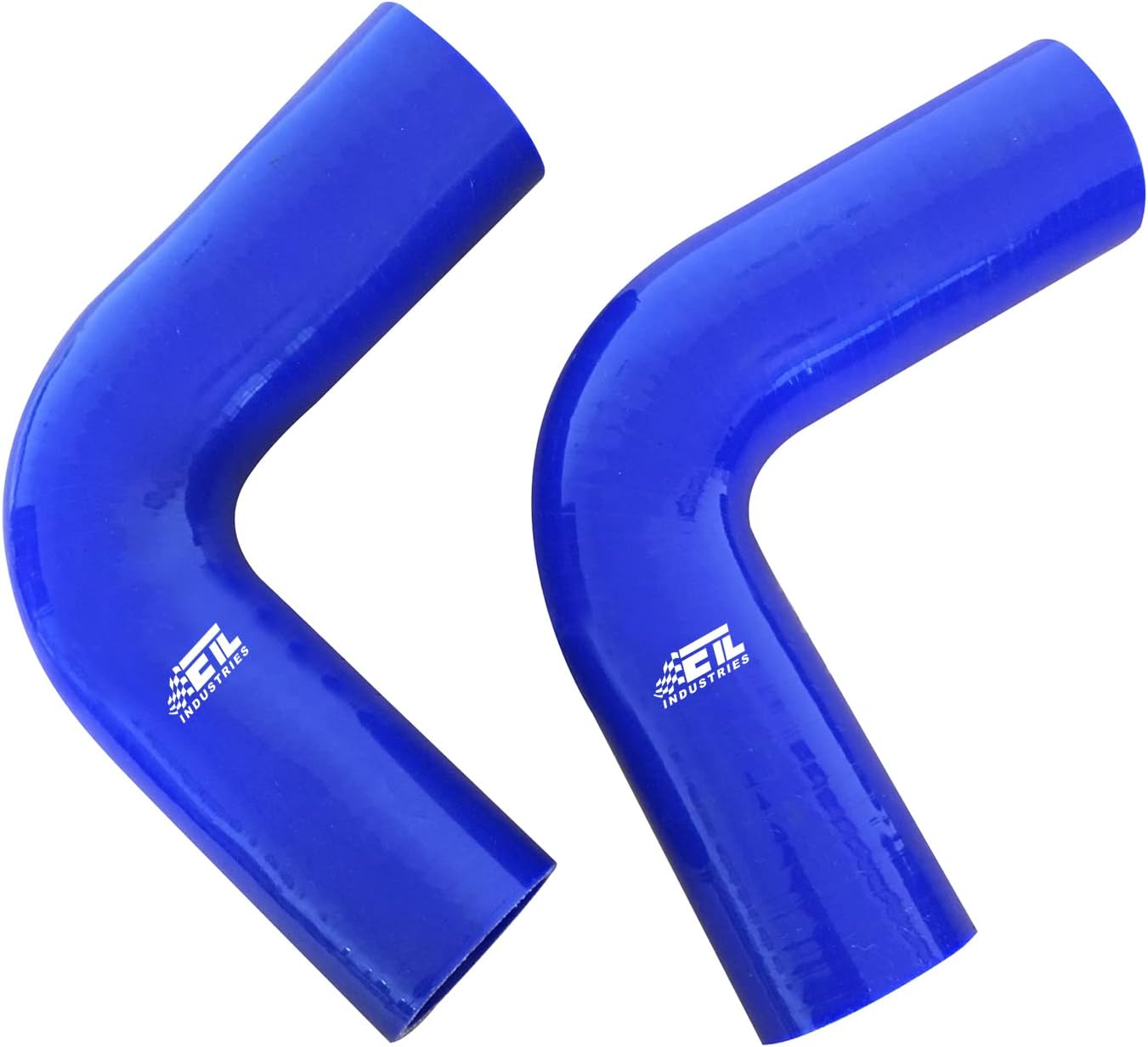 2.5" ID, 8" Leg Length 90 Degree Elbow Silicone Coupler Hose, 4-Ply Reinforced Universal Silicone Pipe Hose Turbo Intake Tube Intercooler Piping Blue