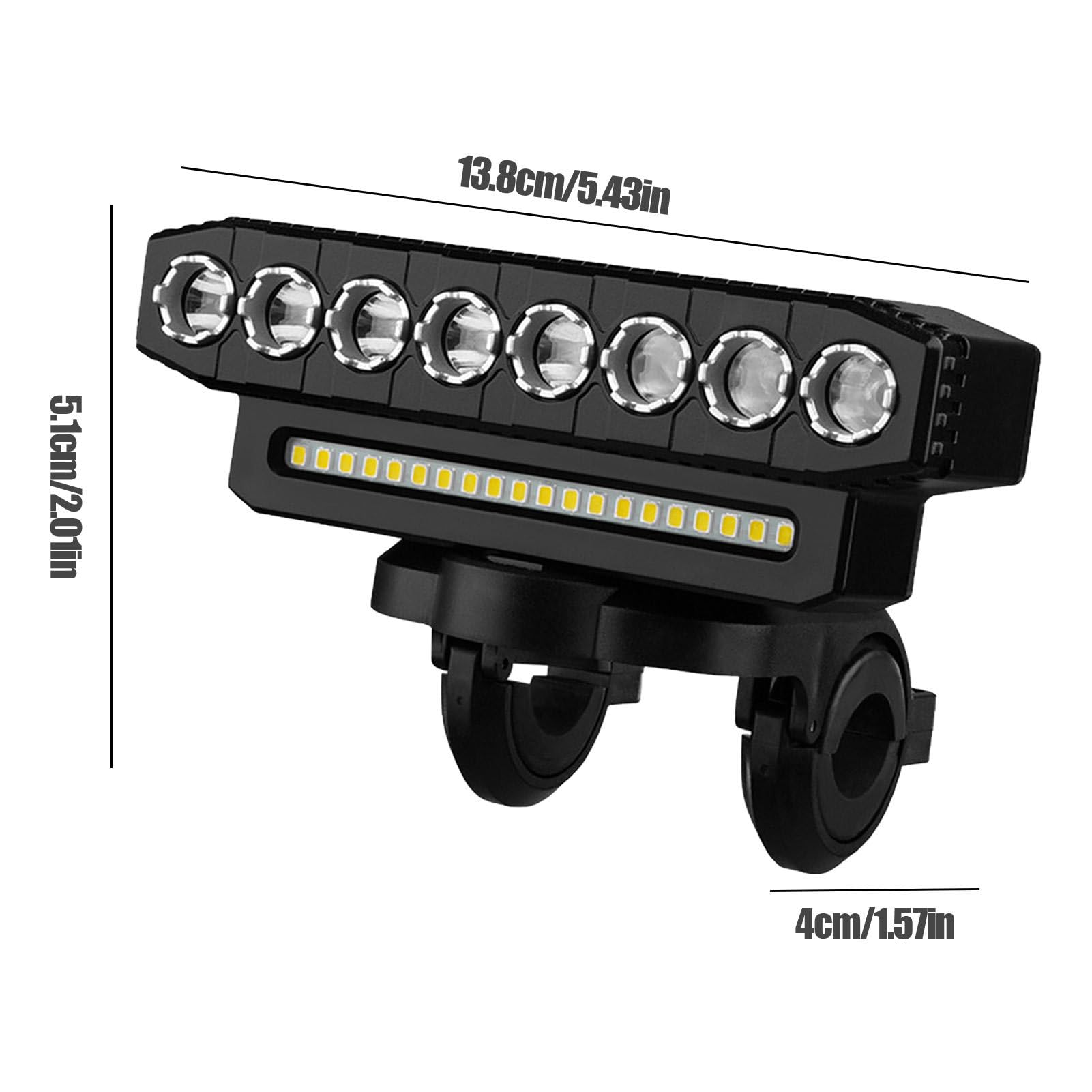 Illuminazione per bicicletta, illuminazione per bicicletta ricaricabile - Set di fari LED e luci posteriori ultra luminose ricaricabili tramite USB, 500 lumen | 6 modalità di guida Higyee
