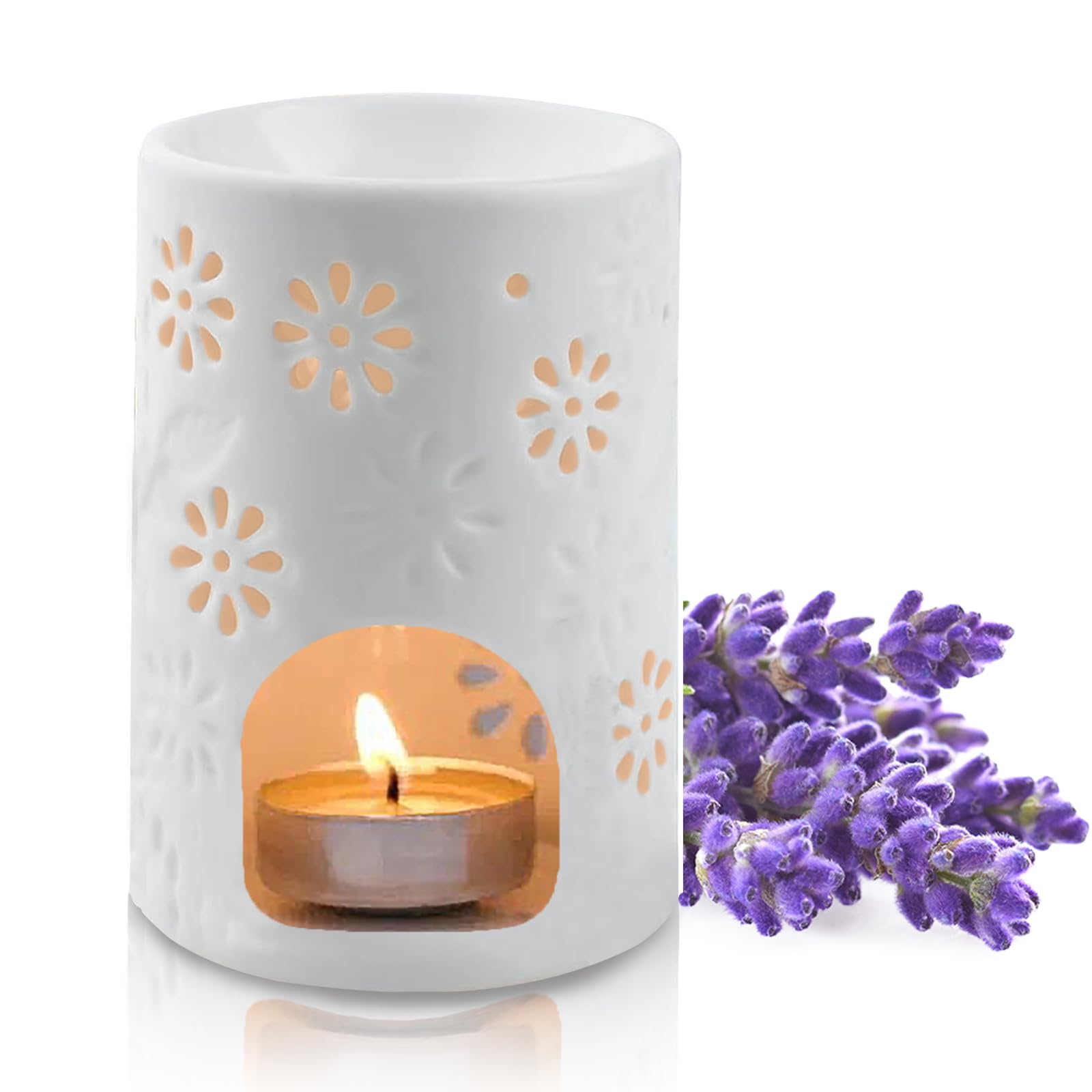 Lámpara de Fragancia difusor de Cera perfumada, lámpara de cerámica de Aceite perfumado difusor de Aroma Incienso lámpara de Aroma para aceites Esenciales para Aceite perfumado Cera perfumada