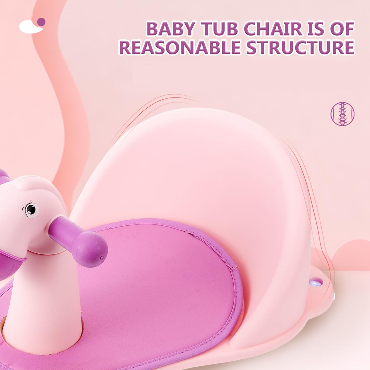ORFOFE Babysitz Badewanne Monate Rutschfester Junge Mädchen Duschstuhl mit Rückenlehne und Tierdesign Pferd für Sicheres Baden und Entspannte Eltern junge Mädchen