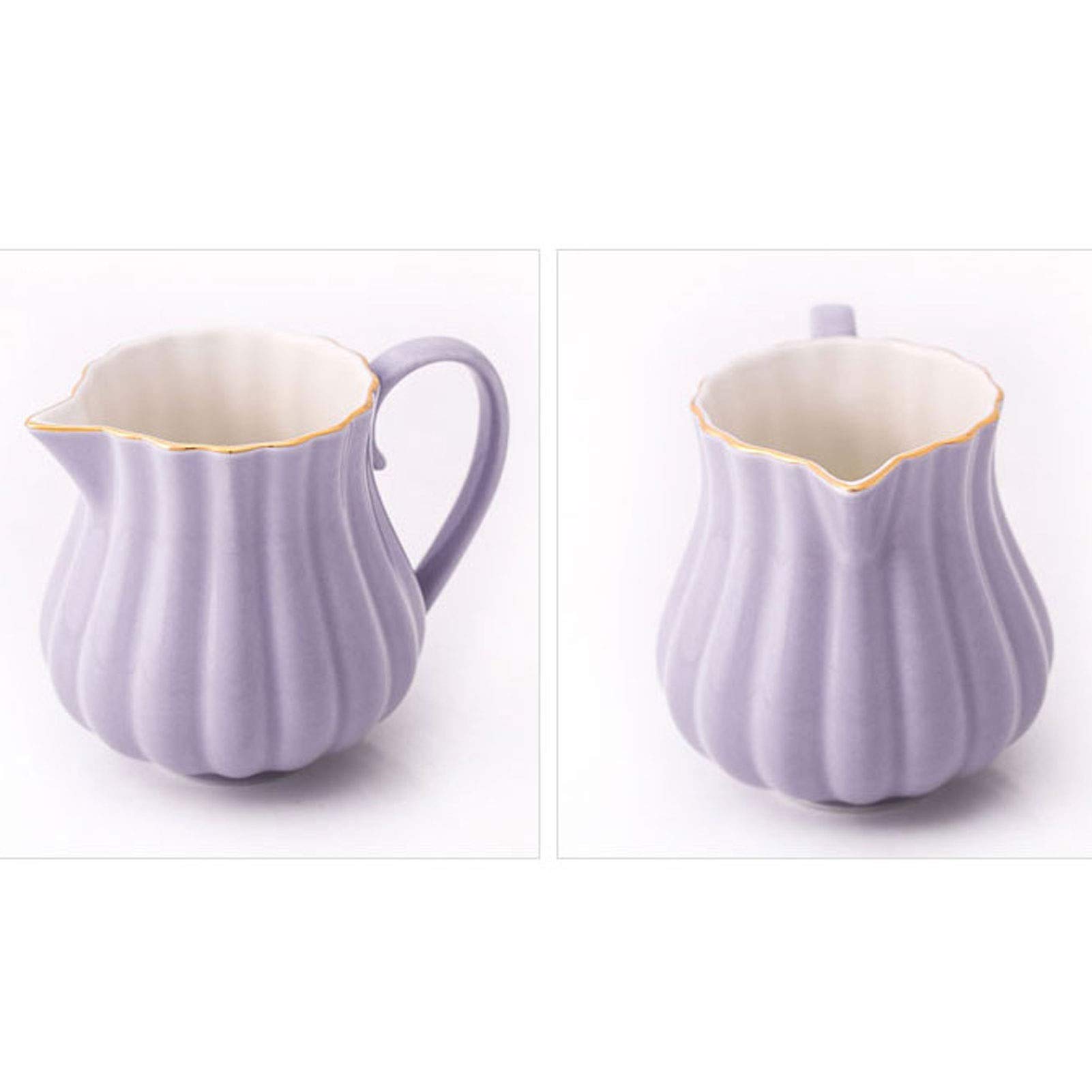 Ensemble de pichet à Lait en céramique européenne rétro pichet à sirop de café Nourriture Occidentale Forme de pichet à épices Pointu (Violet) (Roze)