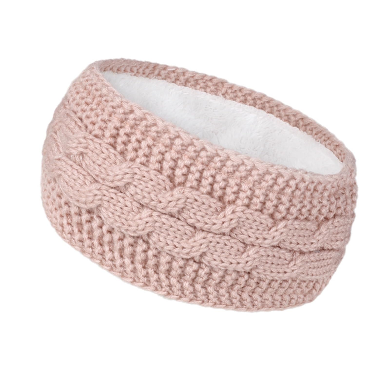 Stirnband 3 Stück Winter-Haarband, gestrickt, winddicht, Gehörschutz, warm, dickes Stirnband Winter Stirnband(Pink)