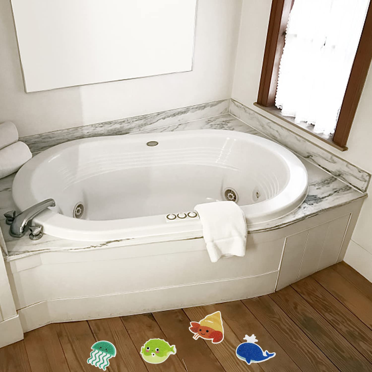 10 Adesivi Antiscivolo Per Vasca + Raschietto - Sicurezza Per Bambini - Foto 13