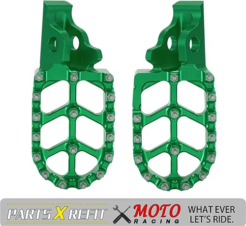 Miniatura 7 de JFG RACING Estriberas de motocicleta Estriberas Pedales Apoyos CNC para KLR 650 KLR650 1987-2018 2021-2024 Verde