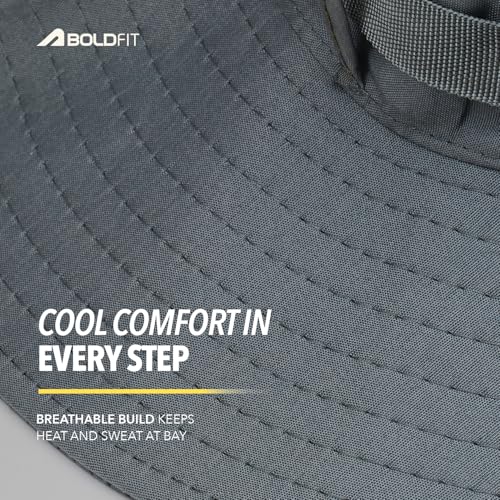Image of Boldfit Unisex Sun Hat for Men & Women with UPF Protection Wide Brim Outdoor Adjustable Fit, Breathable Fabric, Moisture-Wicking & Packable Design-Ideal for Hiking, Trekking, Fishing, Beach & Travel