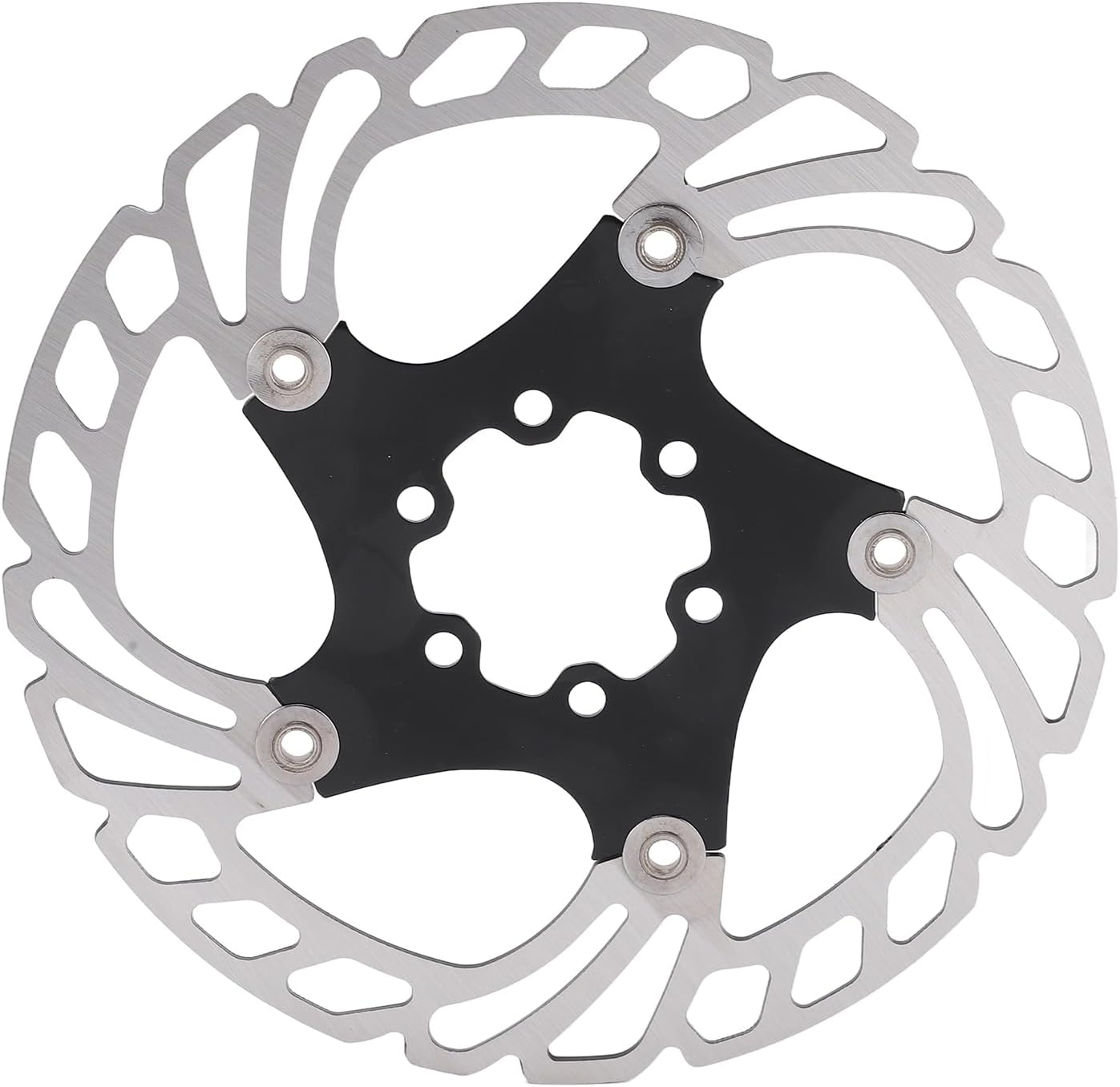 Bicycle Hydraulic Disc Brake and Cooling Floating Ice Rotor Set for Mountain Bike and Road Bike - Double Piston Design with Hollow Heat Sink for Enhanced Heat Dissipation - Black (Black)