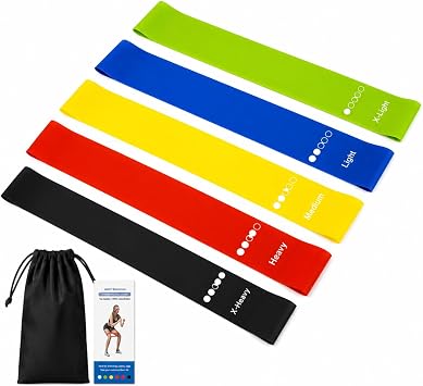SUYU Resistance Loop Bands Set of 5, Heavy Duty Latex Exercise Bands