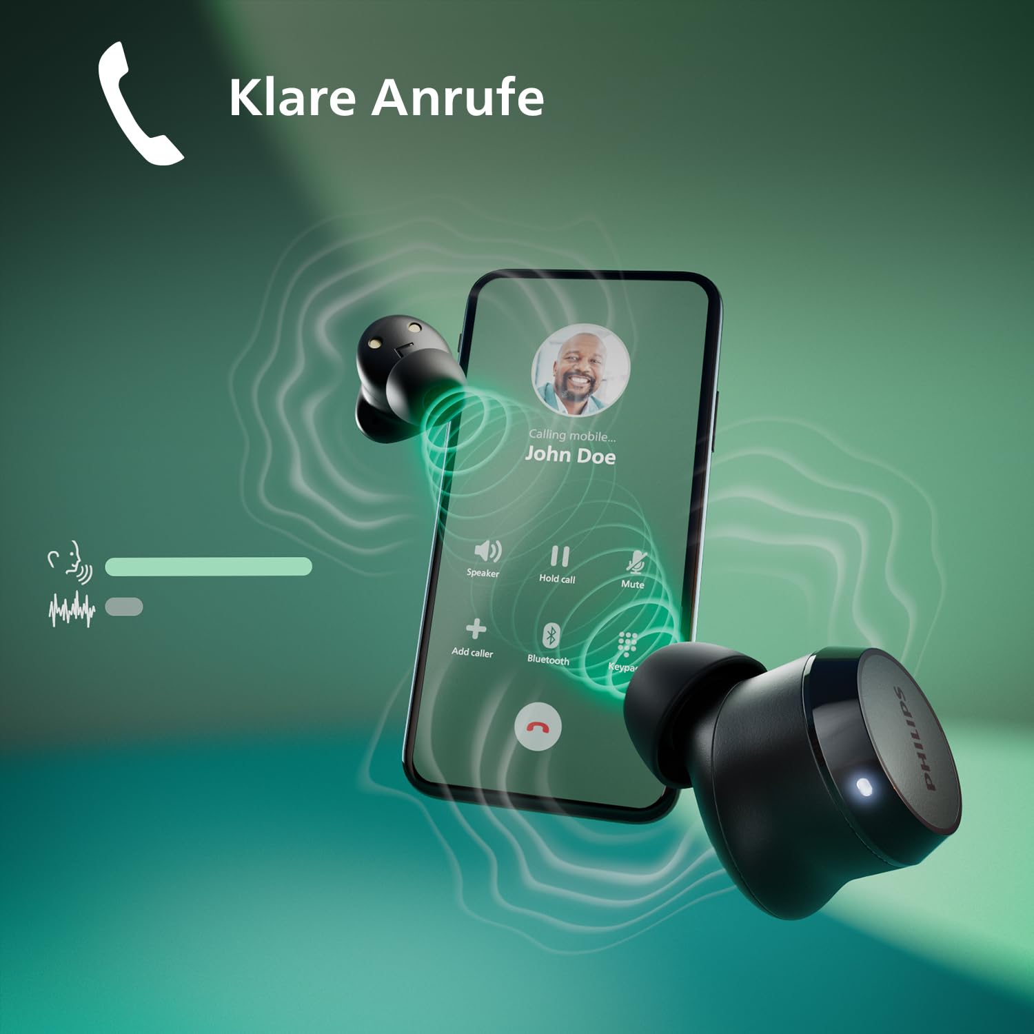 Philips TAT1209WT True Wireless In Ear Bluetooth Headphones - Small Buds. Great Value Natural Sound. Dynamic bass, Pocket-Sized Charging case, Clear Calls - White