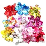 10 Pcs Multicolor Women Girls Orchid Flower Leopard Hair Clip Wedding Party Beach Bridal Hairclip Hair Pins Hair Barrette Accessories