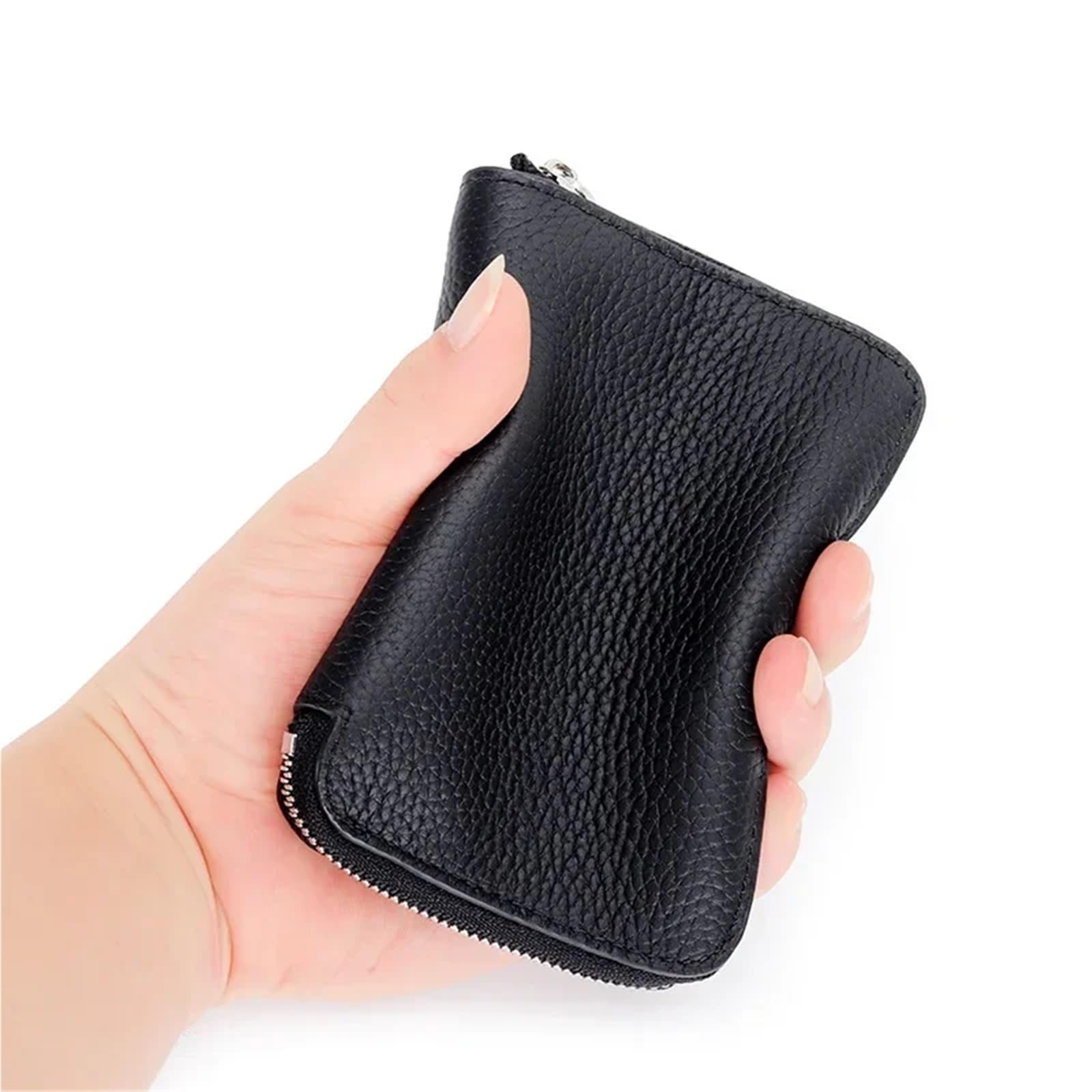 Porta Passaporto Portafogli di lusso in vera pelle for carte di credito da donna, porta monete e documenti, organizer da donna for il business(Black)