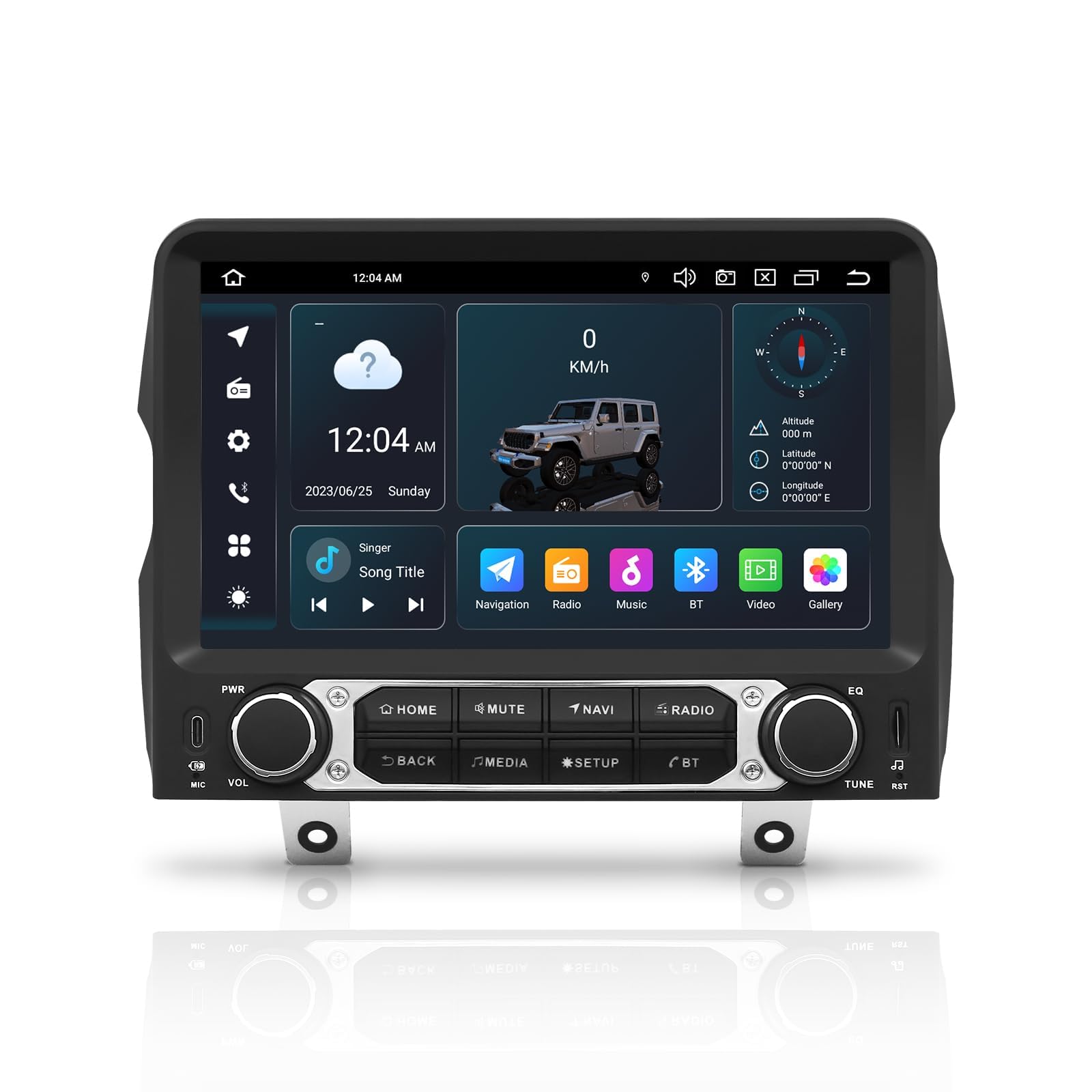 9" Android 14 Car Radio Stereo for Jeep Wrangler JL & Gladiator Pickups JT 2018-2022 |Octa-Core 4+64GB| GPS Navigation|Wireless CarPlay & Android Auto|4G LTE/5G WiFi|1280x720P IPS QLED Screen