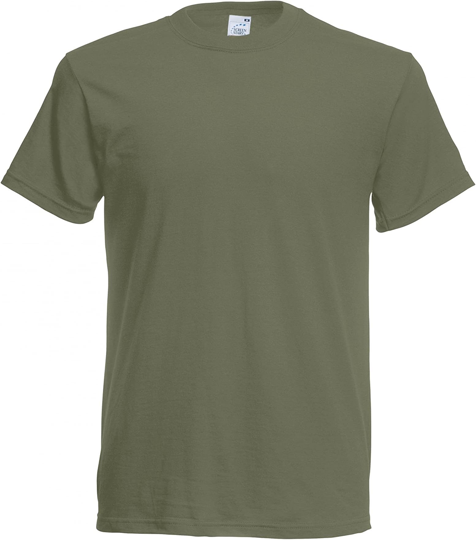 100% Cotton Basic Military Style T-shirt - Olive (XL)