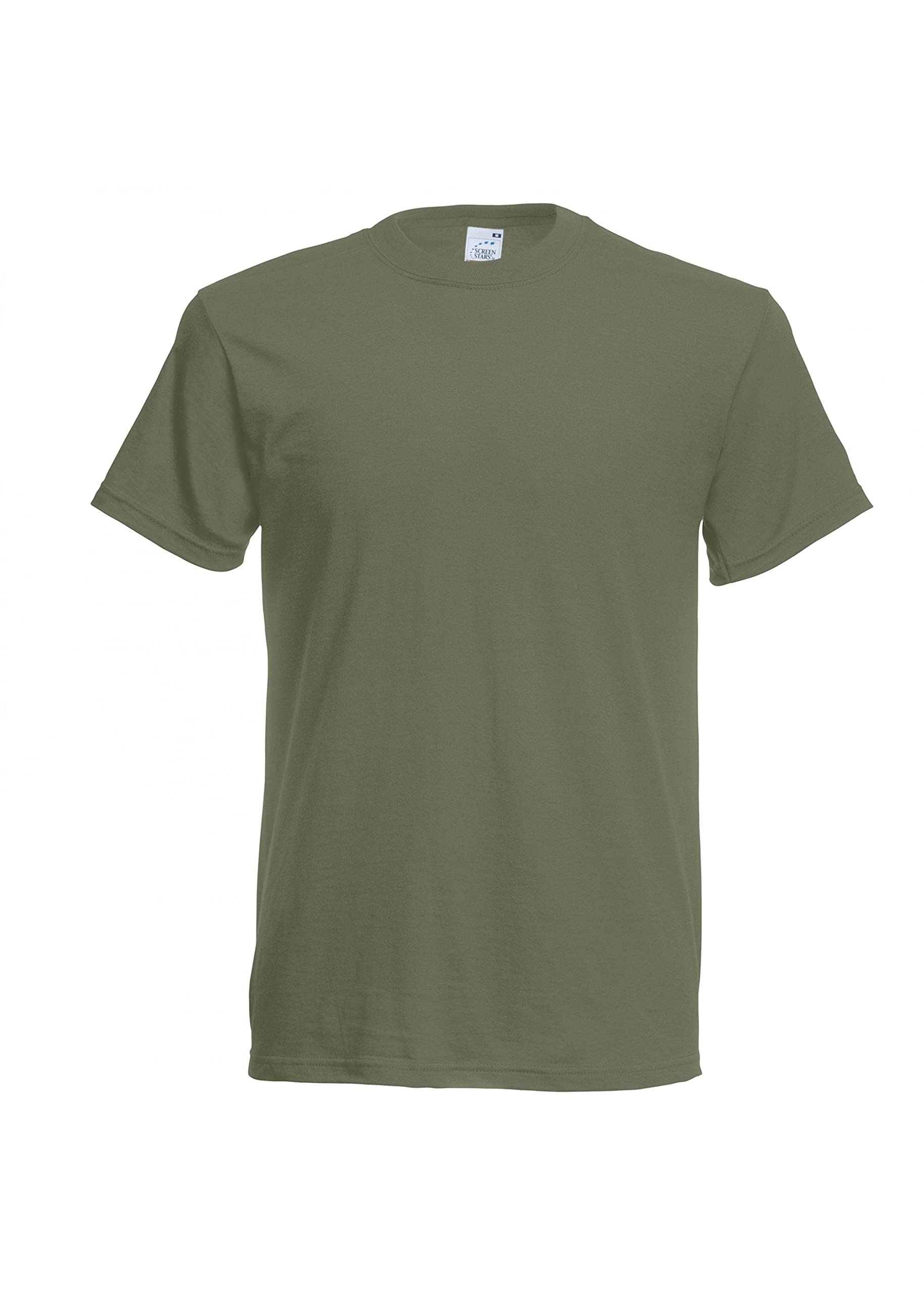 100% Cotton Basic Military Style T-shirt - Olive (XL)