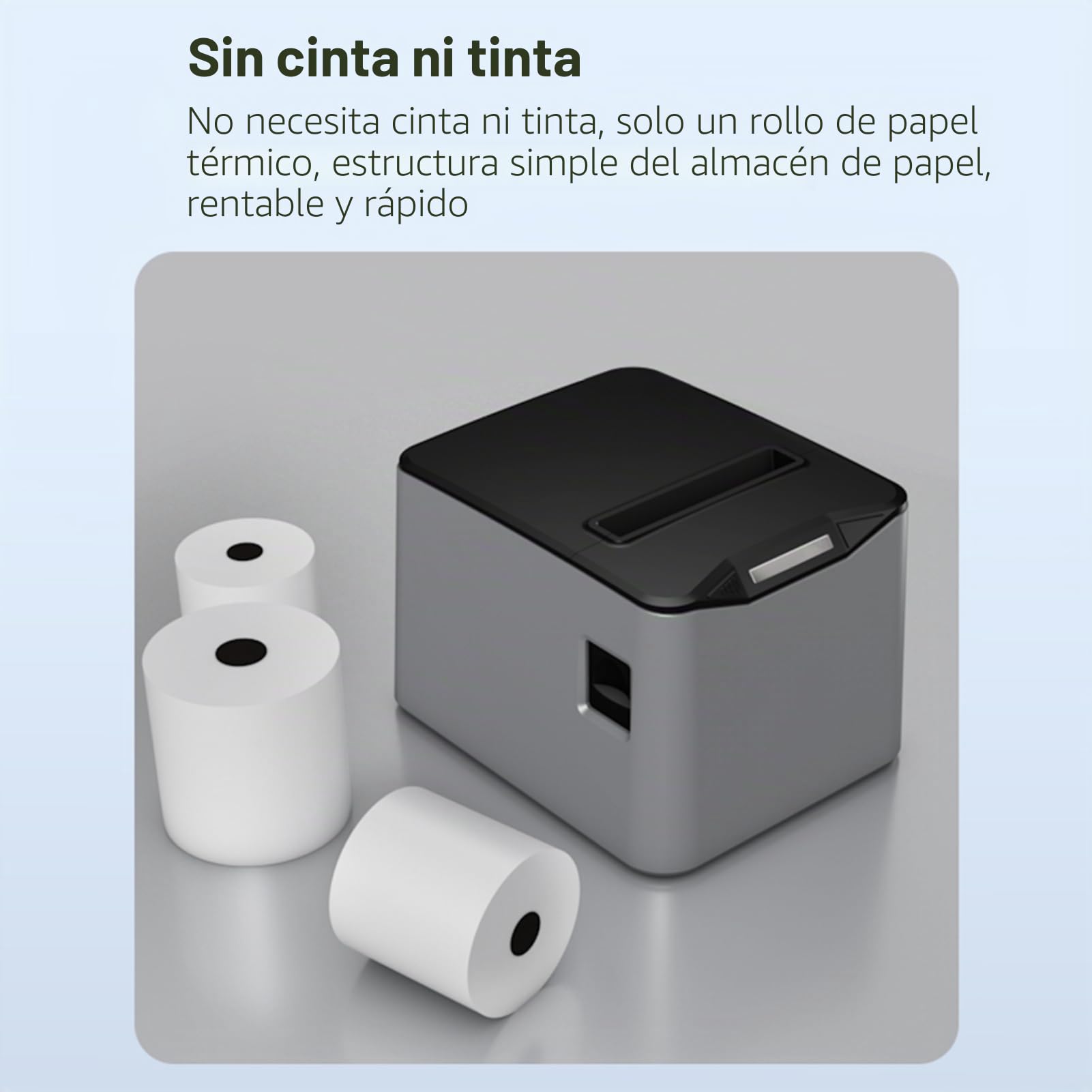 Bisofice - Impresora de recibos térmica de 80 mm, conexión USB+LAN, ticket de caja, admite comando ESC/POS para restaurantes, supermercados, comercio - negro