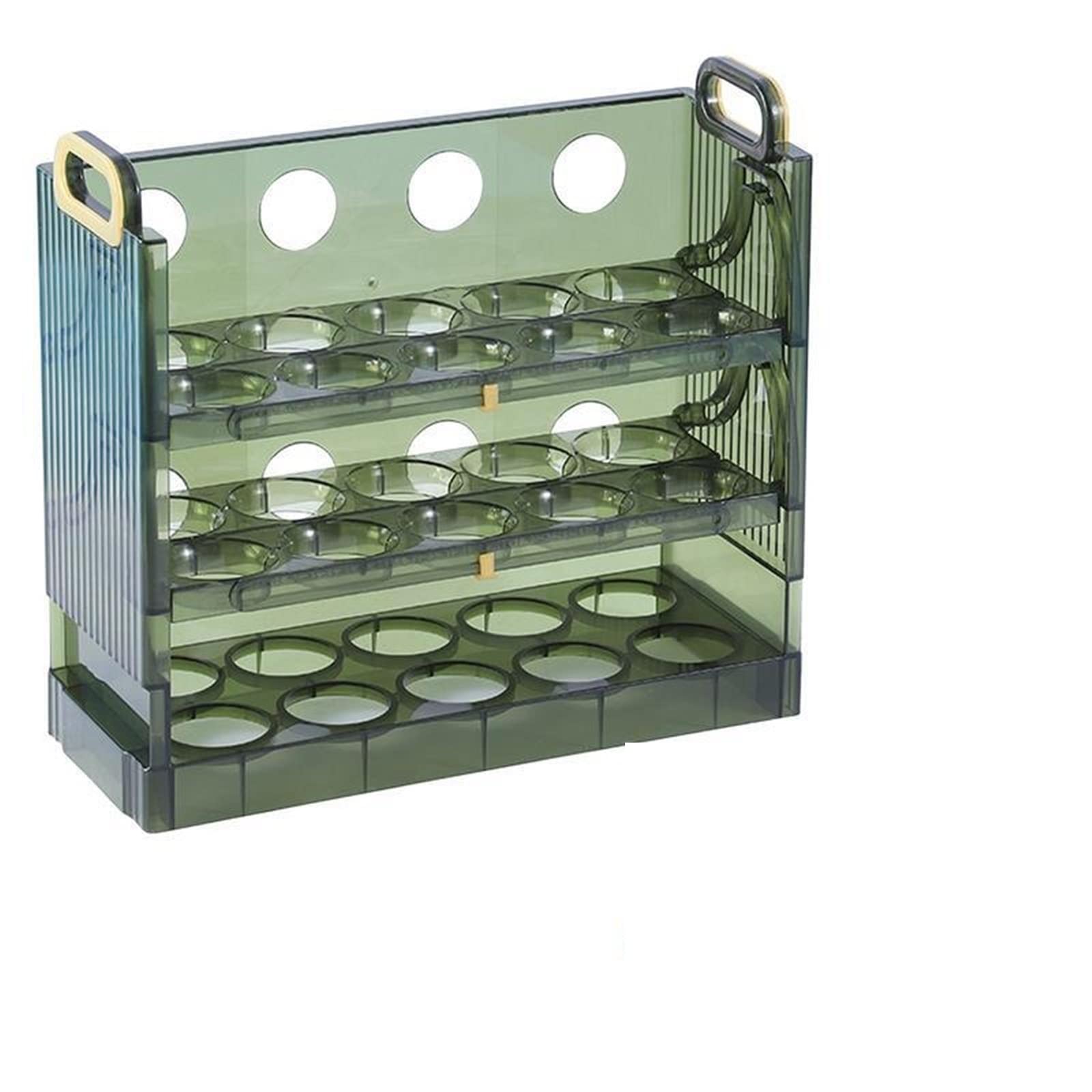 Compartimiento de Huevos para refrigerador Cocina Refrigerador Soporte para Huevos Puerta de refrigerador abatible de 3 Capas Estante de Almacenamiento de Huevos Bandeja Contenedor Ahorro de Espacio