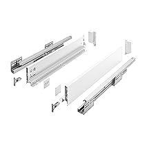 GTV Guide per cassetti AXIS Pro, estraibili per cassetti con estrazione, colore bianco, portata fino a 40 kg, sistema push to open, accesso libero, larghezza: 450 mm, altezza: 86 mm