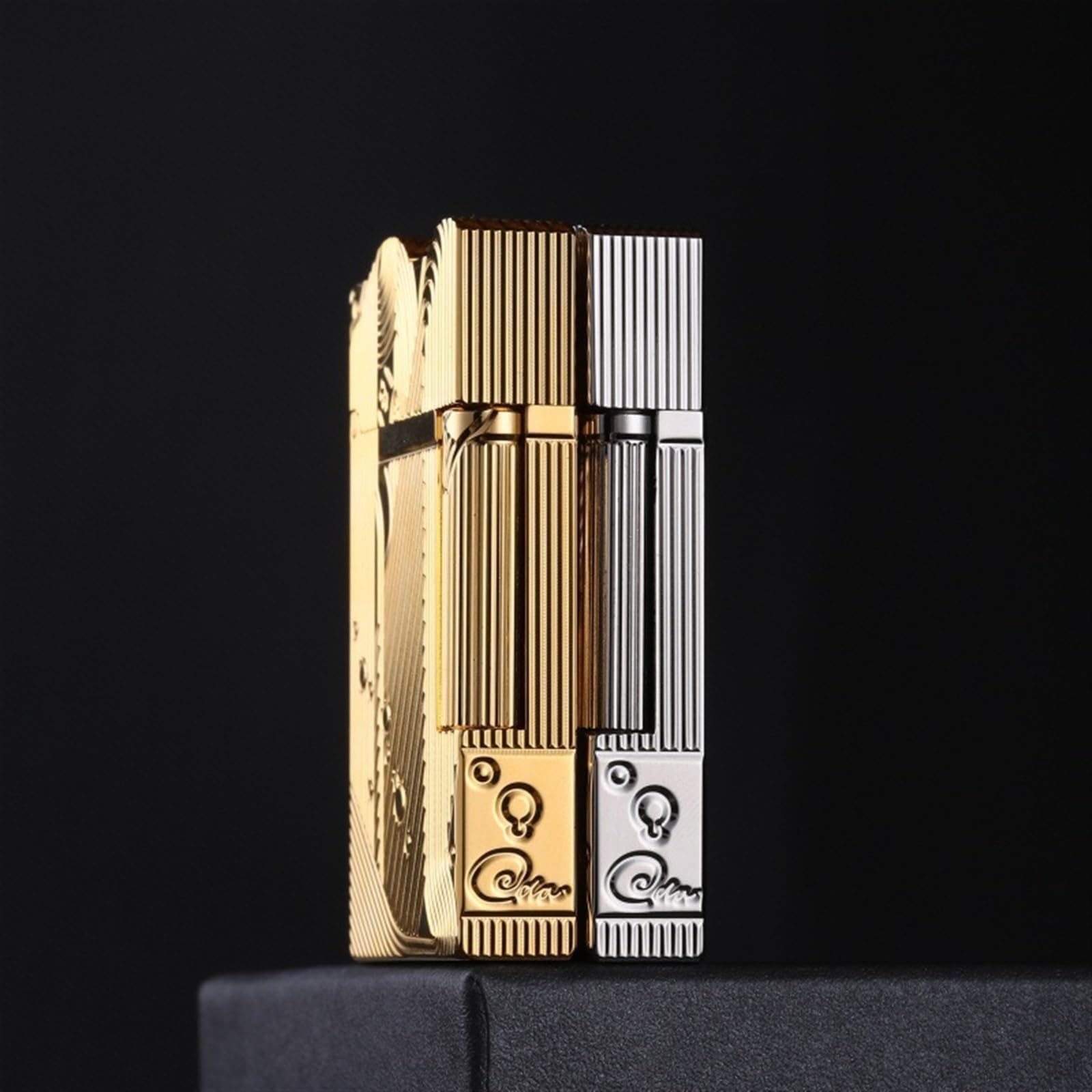 DUBEI Sanji Vintage Trench Cool Pipe Aansteker 2 in 1 Winddicht Hervulbare Butaan Antieke Koper Unieke Tafelaansteker Geschenken voor Mannen Vrouw Dad (Kleur: Goud, Maat