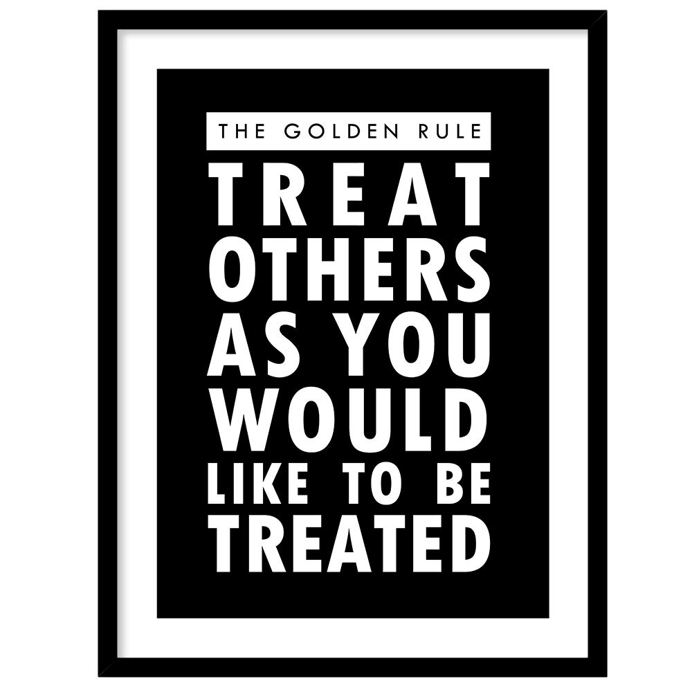 COLOSSAL ART HOUSE The Golden Rule Motivational Quote Framed Large Wall Painting for Living Room, Bedroom, Kitchen and Office Wall Decoration Frame décor (13x17 Inch Framed Picture with Poster)