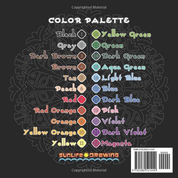 MOSAIC MANDALA Color by Number (Black Edition): 30 Mandalas on Black Backgrounds for Adults Relaxation and Stress Relief (Color by Number Coloring Books) - Image 2