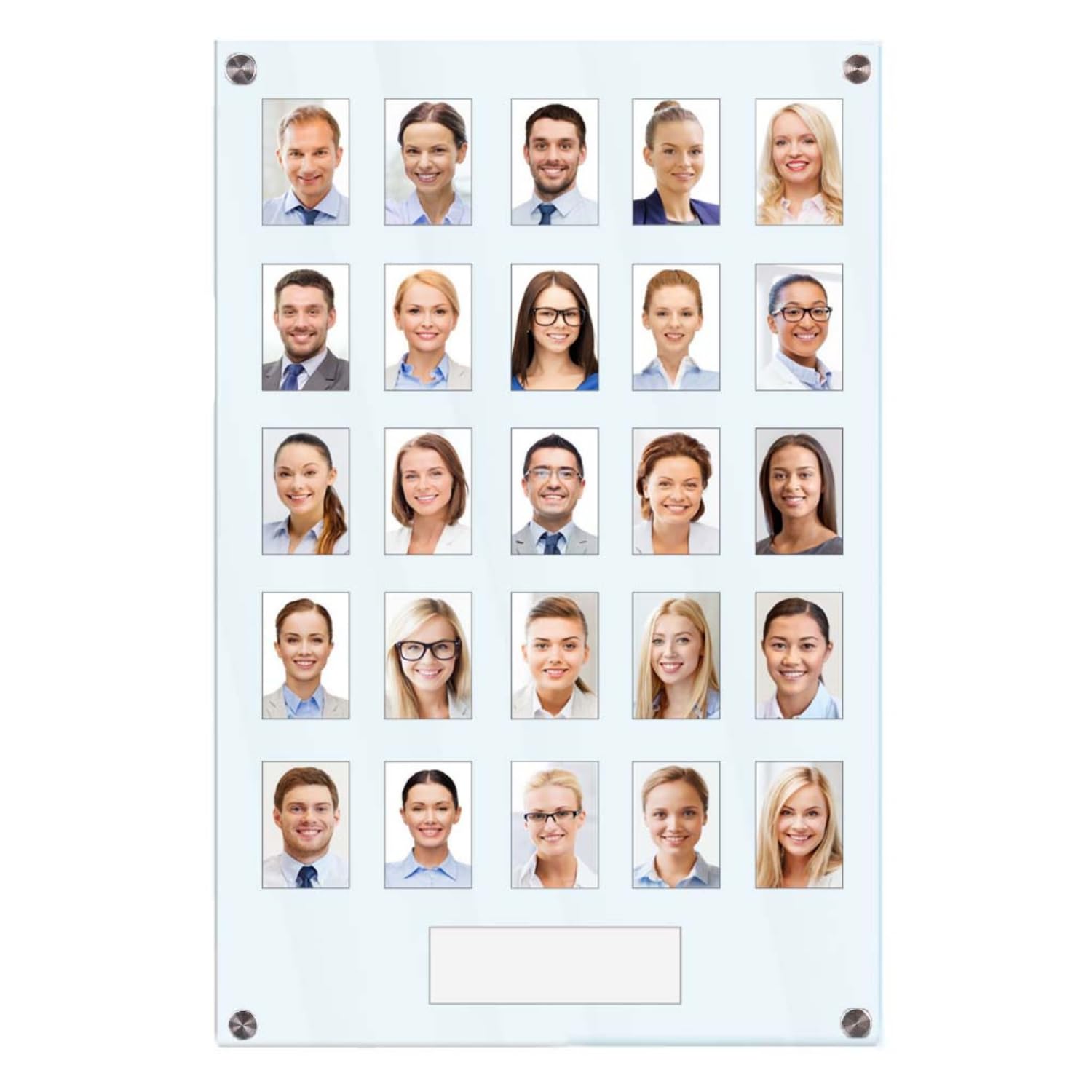Get Acrylic Photo Frames - Clear 25 Pocket Image Staff, Student, Employee Display Board With Pocket Header. 605mm Height x 400mm Width (60.5cm x 40cm)