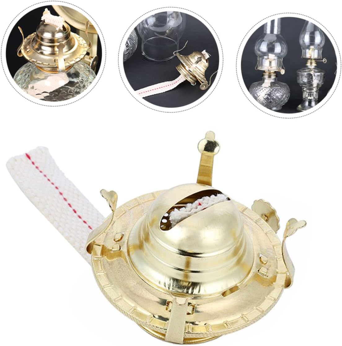 3sets Kerosene Lamp Wick Replacement Vintage Oil Lamp Burner Parts Wick for Old Lanterns Construction for Use