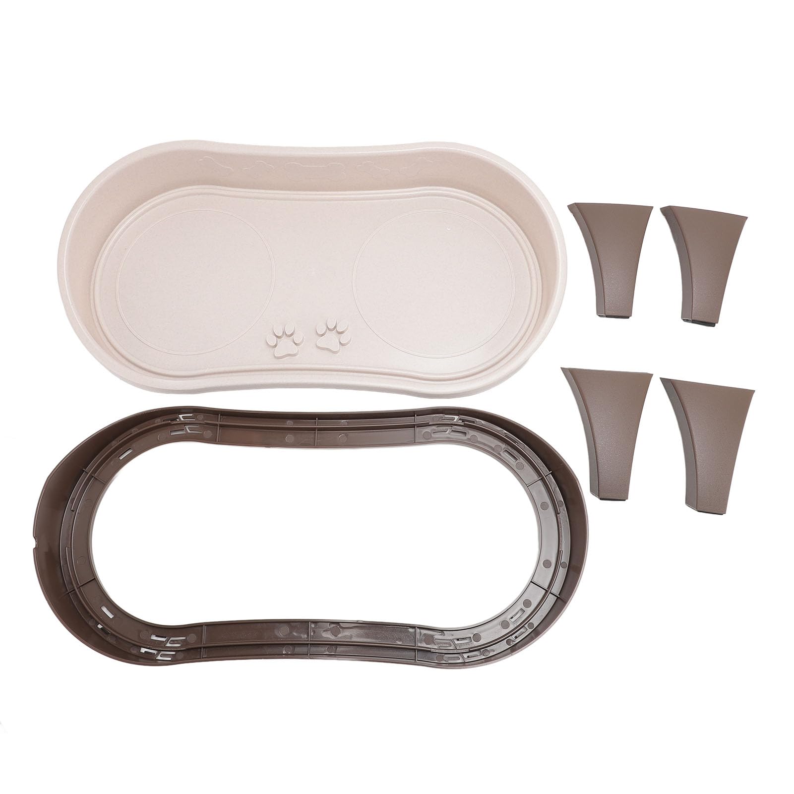Cryfokt Bandeja de Alimentación para Mascotas Elevada, Fácil de Montar, Pies a Prueba de Arañazos, Protección para el Cuello, Soporte Elevado para Cuenco para Perros, Cantidad de Plástico