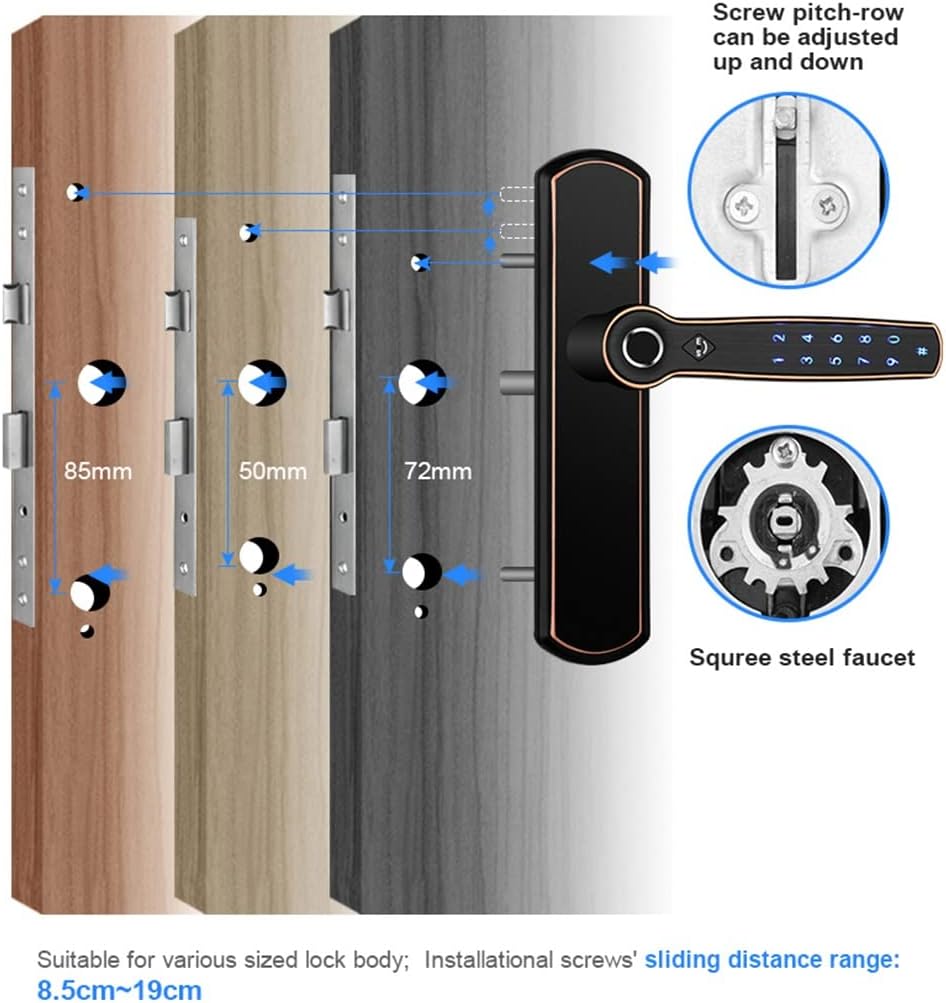 Screw pitch-row adjustment for different lock bodies