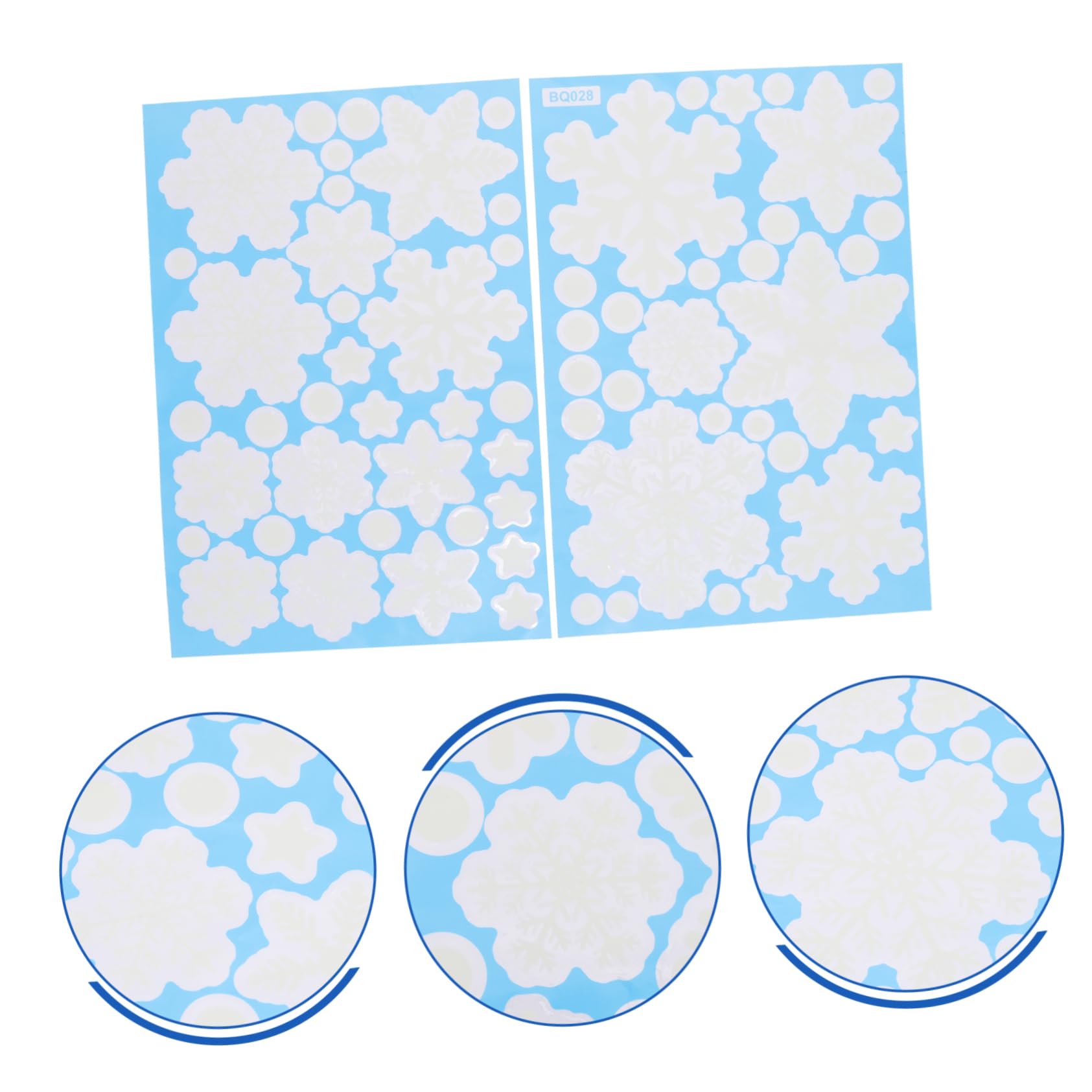 FRCOLOR 16 Hojas Pegatinas navideñas de nieve brillante pegatinas ventana de de nieve se aferra manualidades navideñas christmas lights decoración de nieve pegatinas