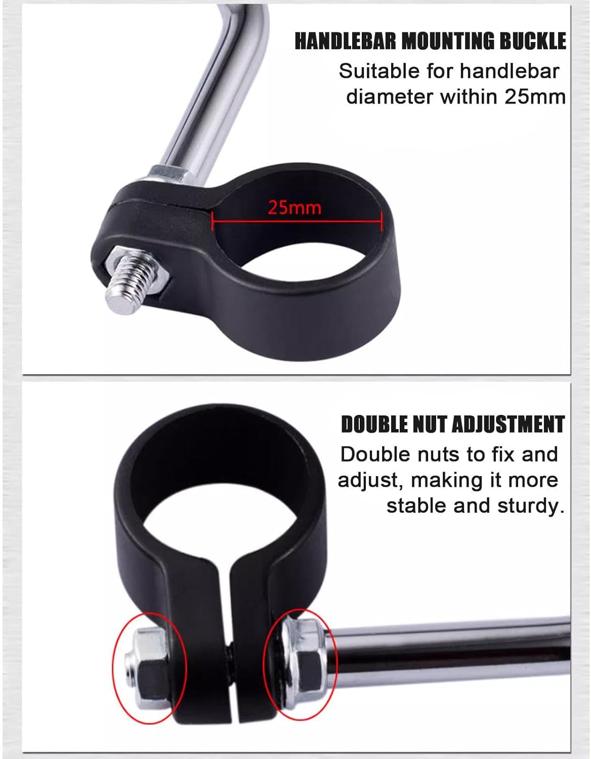 2 Pack Bike Handlebar Rearview Mirror Universal Adjustable Rotatable Bike Clear Mirror for Mountain Road Bike Bicycle Electric Bike ebike Motorcycle Scooter