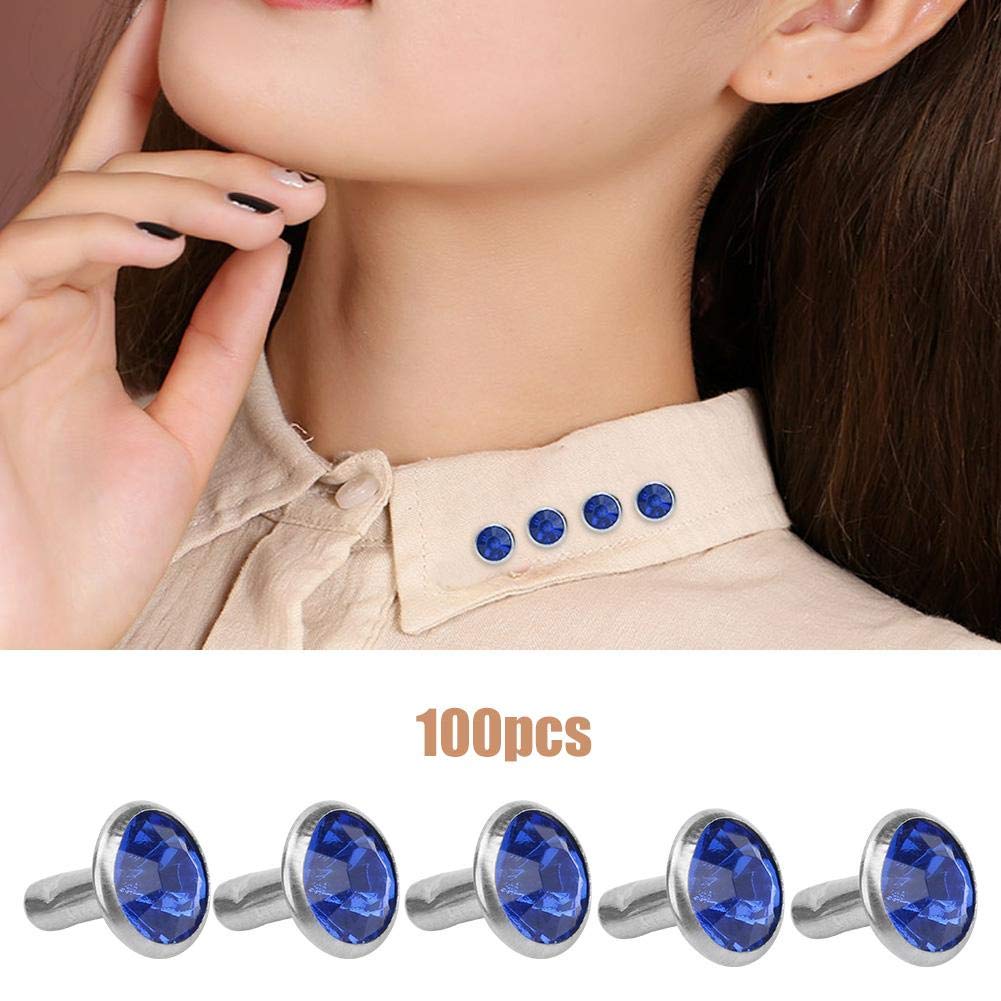 Decoratieve Acryl Diamant Klinknagels, 8mm, 100 Stuks, Kristallen Steentjes, Diepblauw, voor Bagage, Schoenen, Hoeden en Kleding