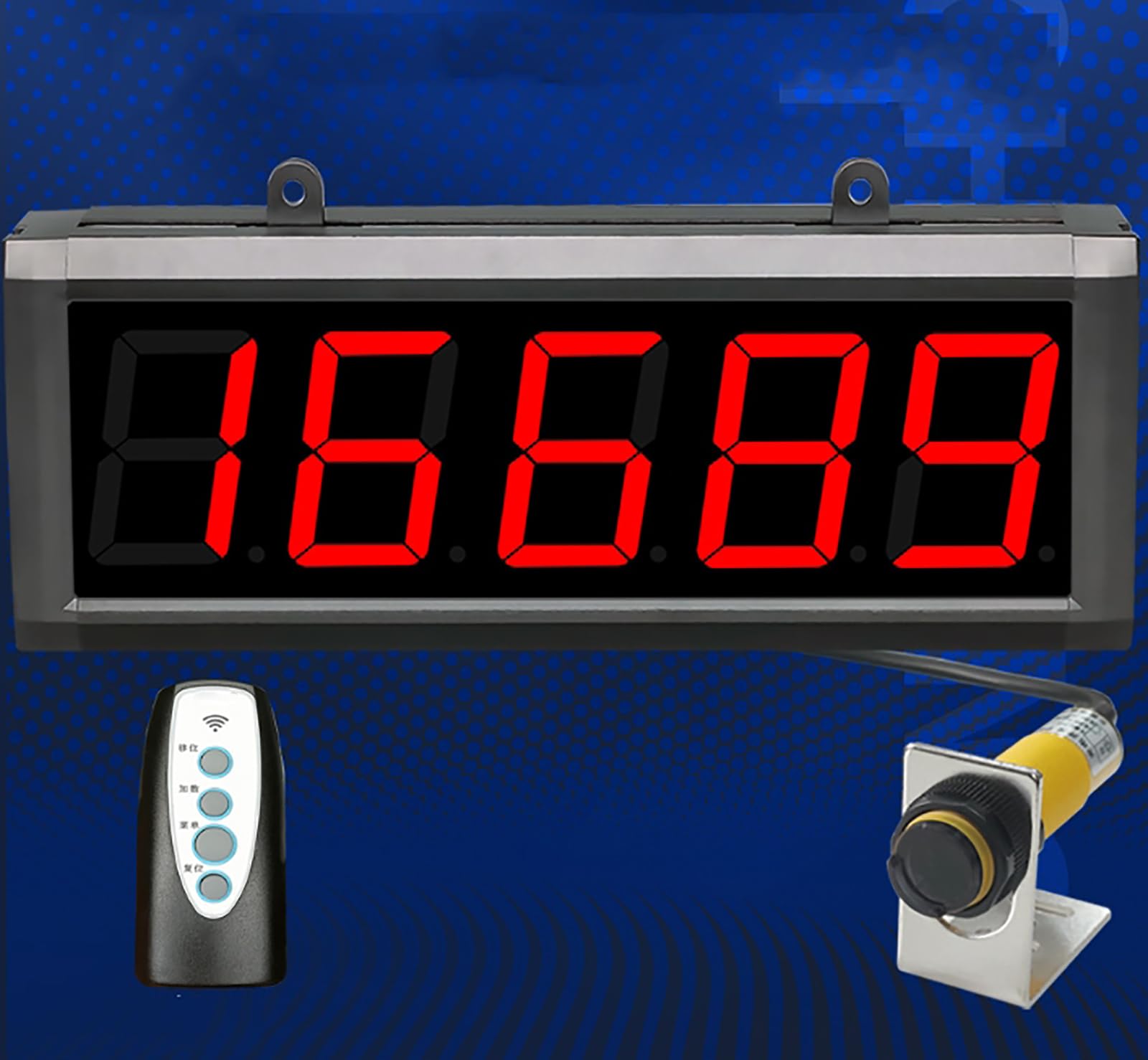 KEhtu Contador Digital LED, Contador Más-Menos De 3 Pulgadas, Contador De Visitantes De hasta 9999 Personas, para Líneas De Montaje, Cintas Transportadoras, Conteo De Flujo De Pasajeros