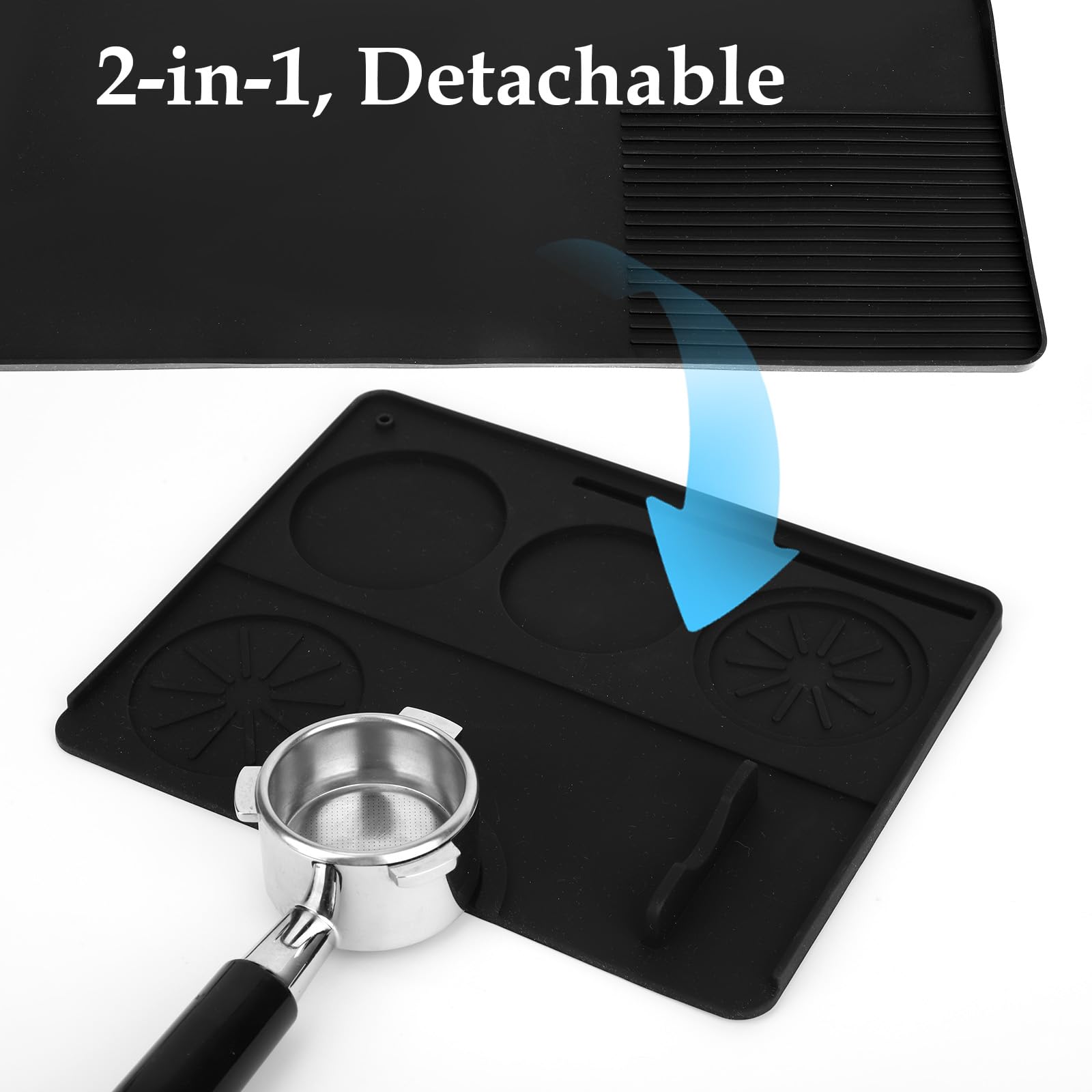 Zestaw Silikonowych Podkładek Pod Kawę 2 w 1 z Podniesioną Krawędzią, 60x40cm Odporny na Ciepło Antypoślizgowy Podkładka Pod Espresso do Ninja Luxe Akcesoriów Ekspresu Kawy