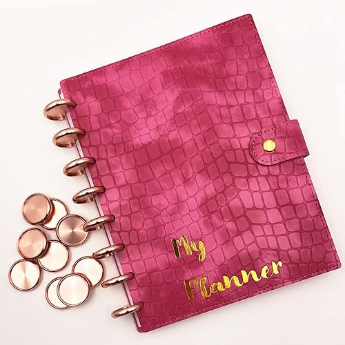 Miniatura 9 de 11 discos de aluminio de alta calidad de 1.25 pulgadas para cuaderno y planificador de discos (dorado)