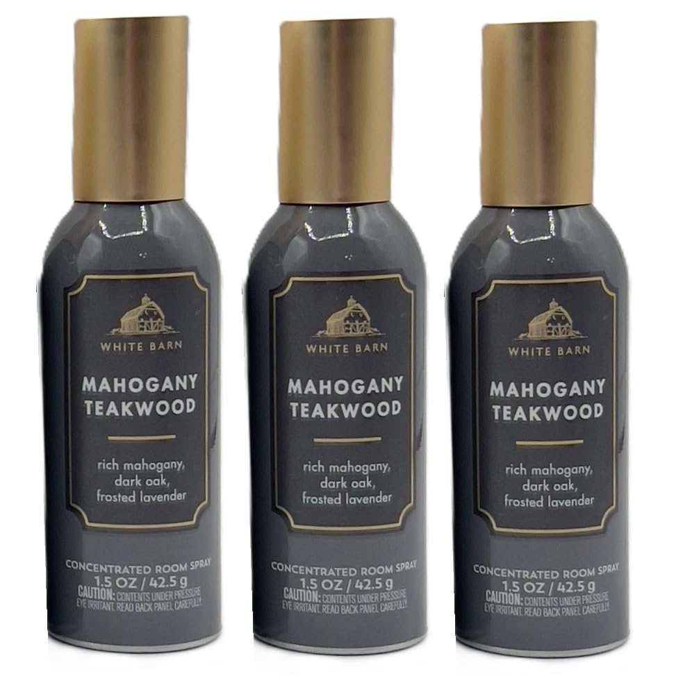 Bath and Body Works Concentrated Room Spray 1.5 oz each - Pack of 3 - Packaging May Vary (Mahogany Teakwood)