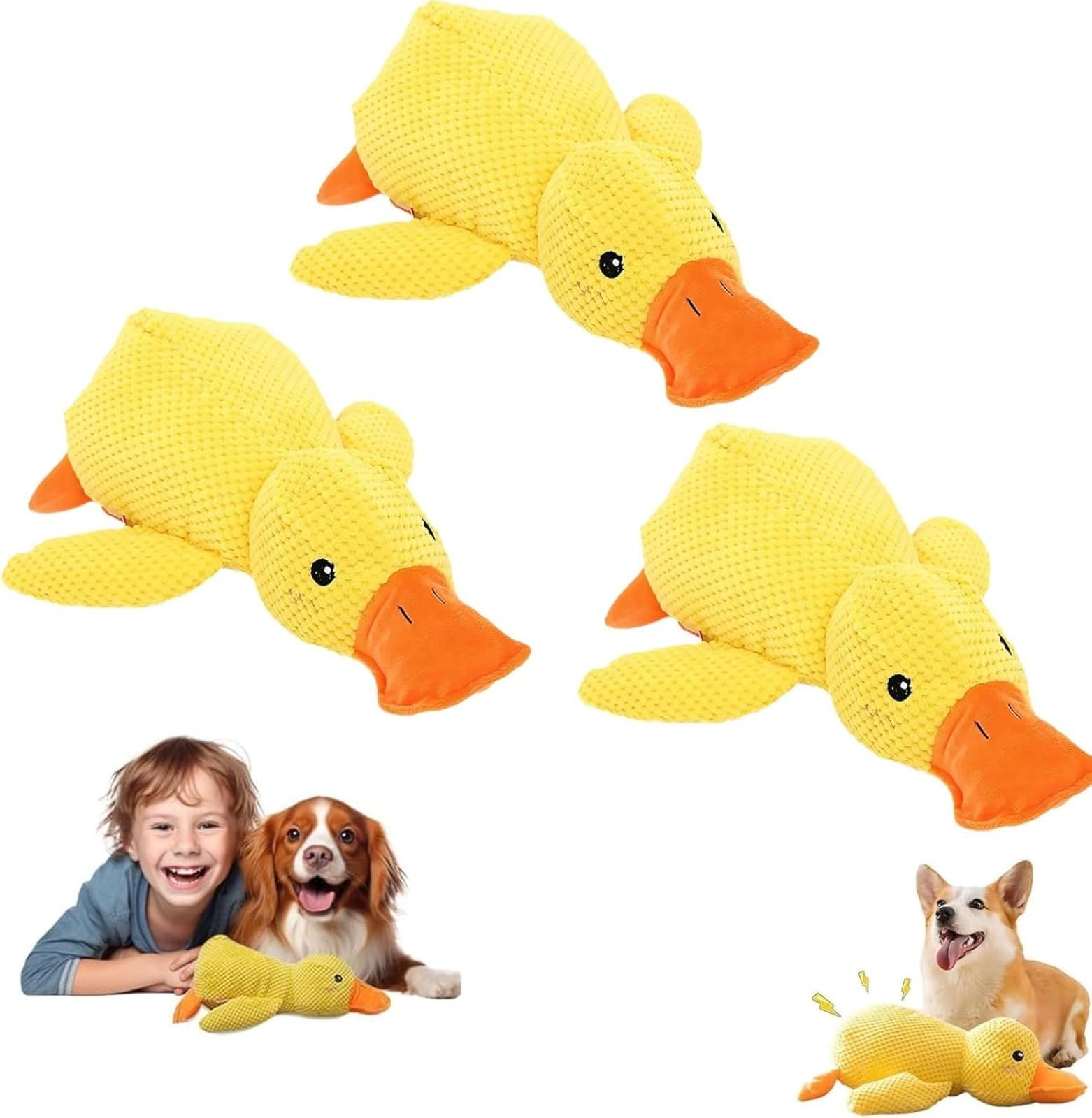 Générique Kaczka Quack-Quack dla psa, kaczka, antystresowa, pluszowa zabawka, piszcząca kaczka dla małych, średnich i dużych psów