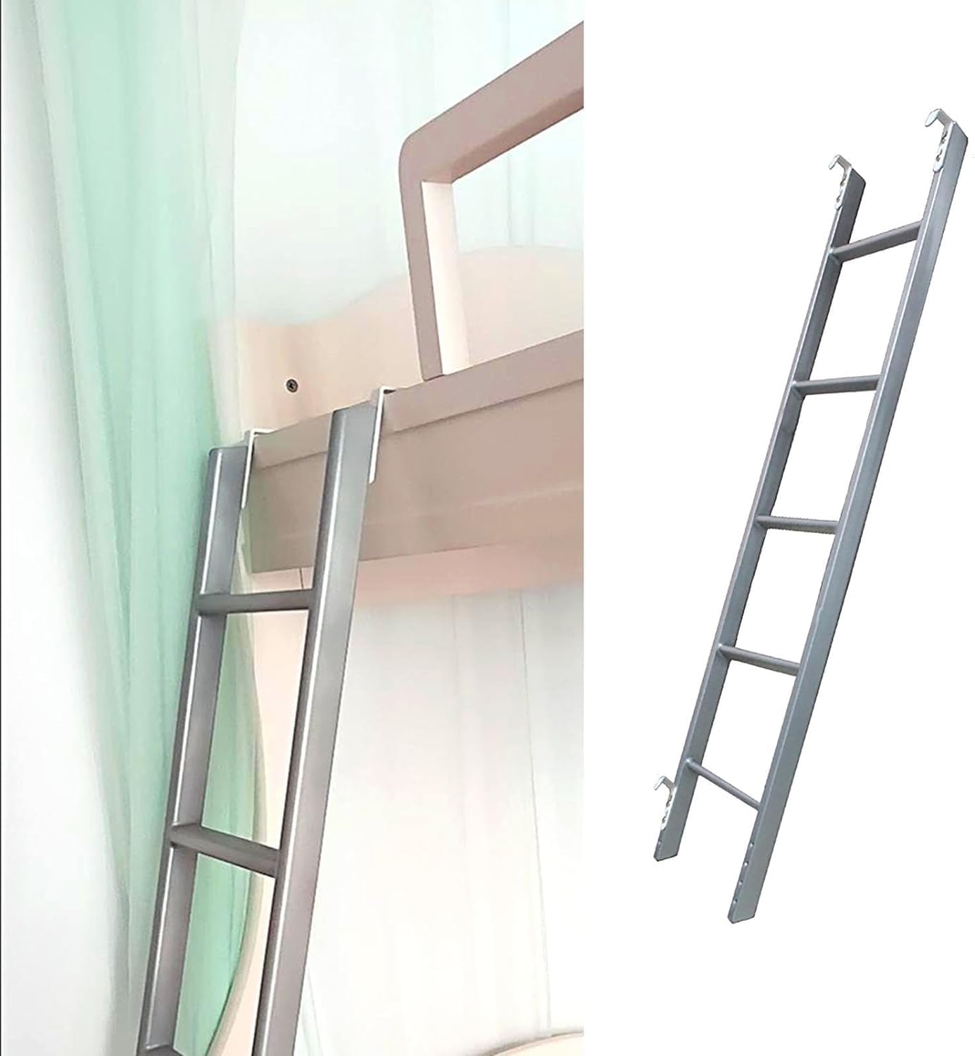 Escalera de Repuesto para litera de Metal Plateado de 4 o 5 peldaños para autocaravanas con Techo Inclinado (tamaño: 150 cm)