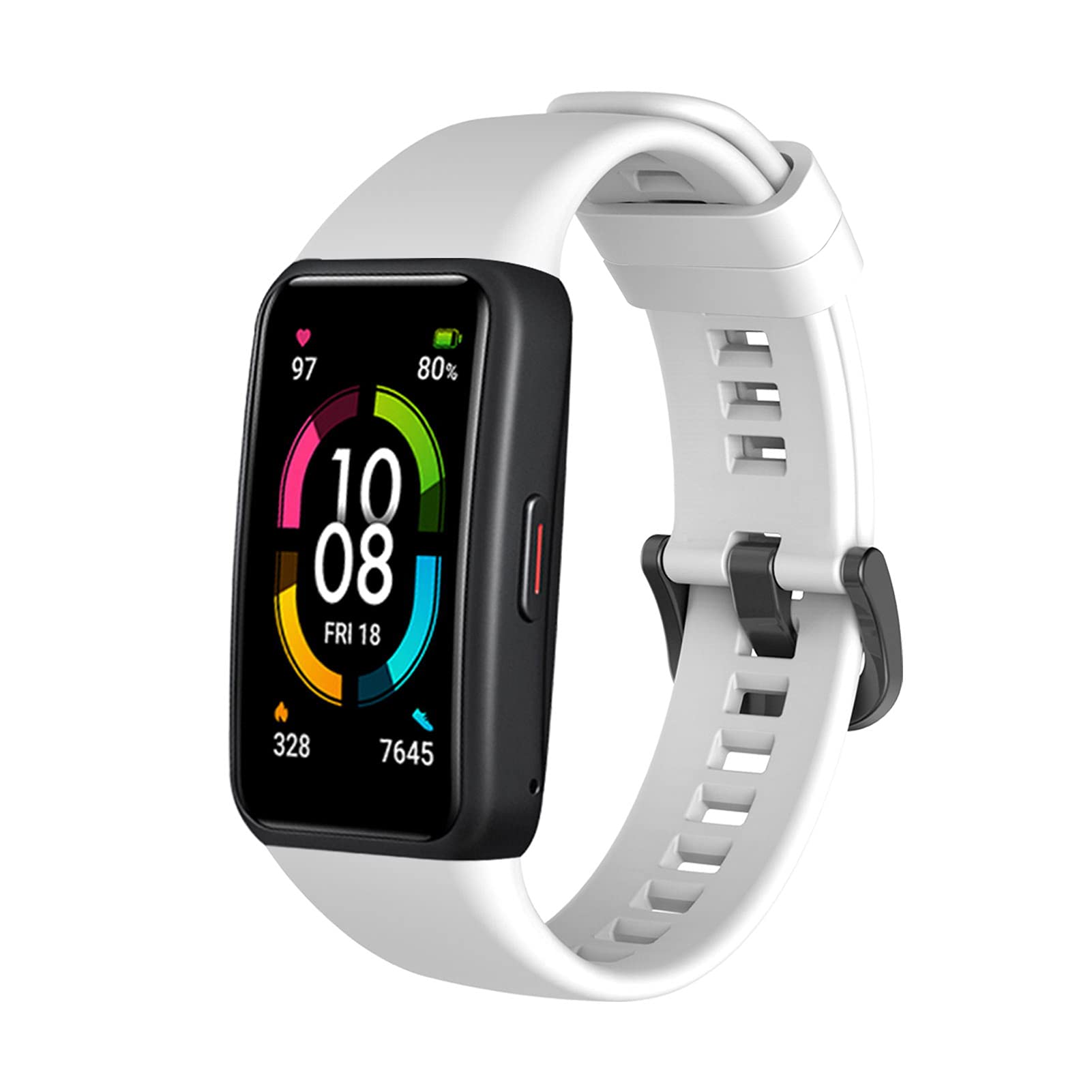 Strap Smart Watch Band Replacement celet Strap Adjustable Wristband Belt for Women Men Replacement for Band 6 (White) -Layfoo-image-18