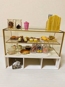 Amazon.co.jp: ミニチュア ショーケース ケーキ パン カフェ