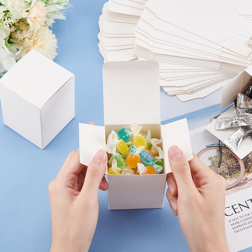 BENECREAT 60PCS Gift Boxes White Paper Boxes Party Favor Boxes with Lids for Gift Wrapping Wedding Party Favors, 3 x 2.5 x 2.5 Inch - Image 3