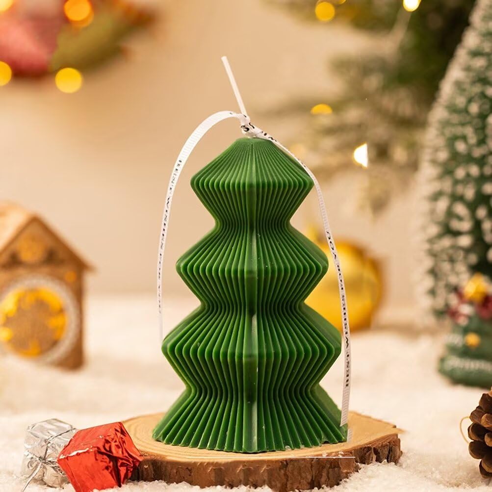 Christmas Candles Abstract Christmas Tree Shaped Candles Wax Scented Candles for Home Table Christmas Party Holiday New Year Decor