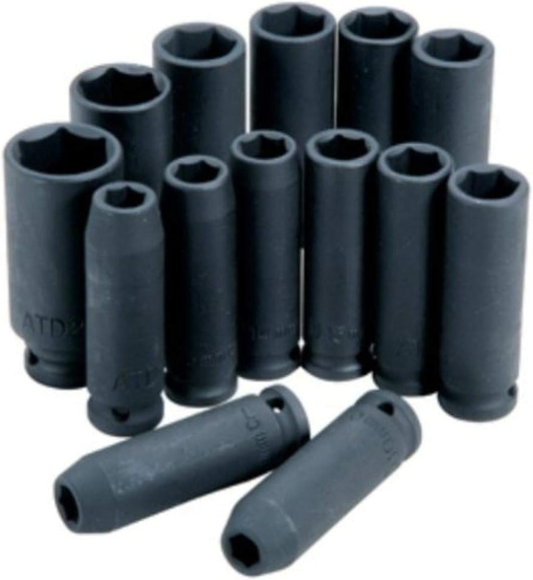 ATD Tools 4301 Juego de 14 Piezas de Dados de Impacto Métricos