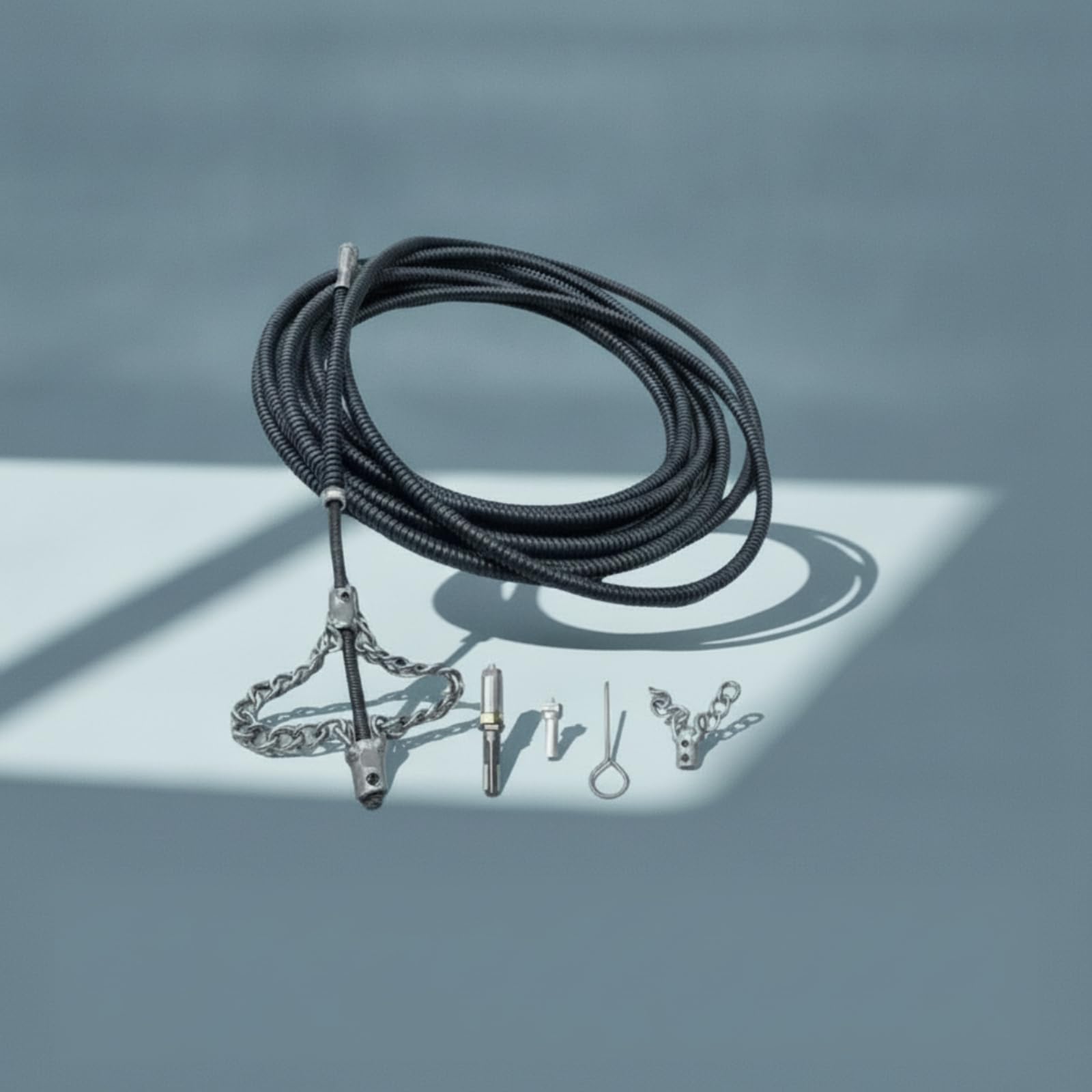 Desatascador de Desagües Cable Muelle Limpiador Manual para Tuberías Núcleo de Resorte Robusto con Acoplamiento Metálico Seguro Adecuado para Hogares, 5 Metros