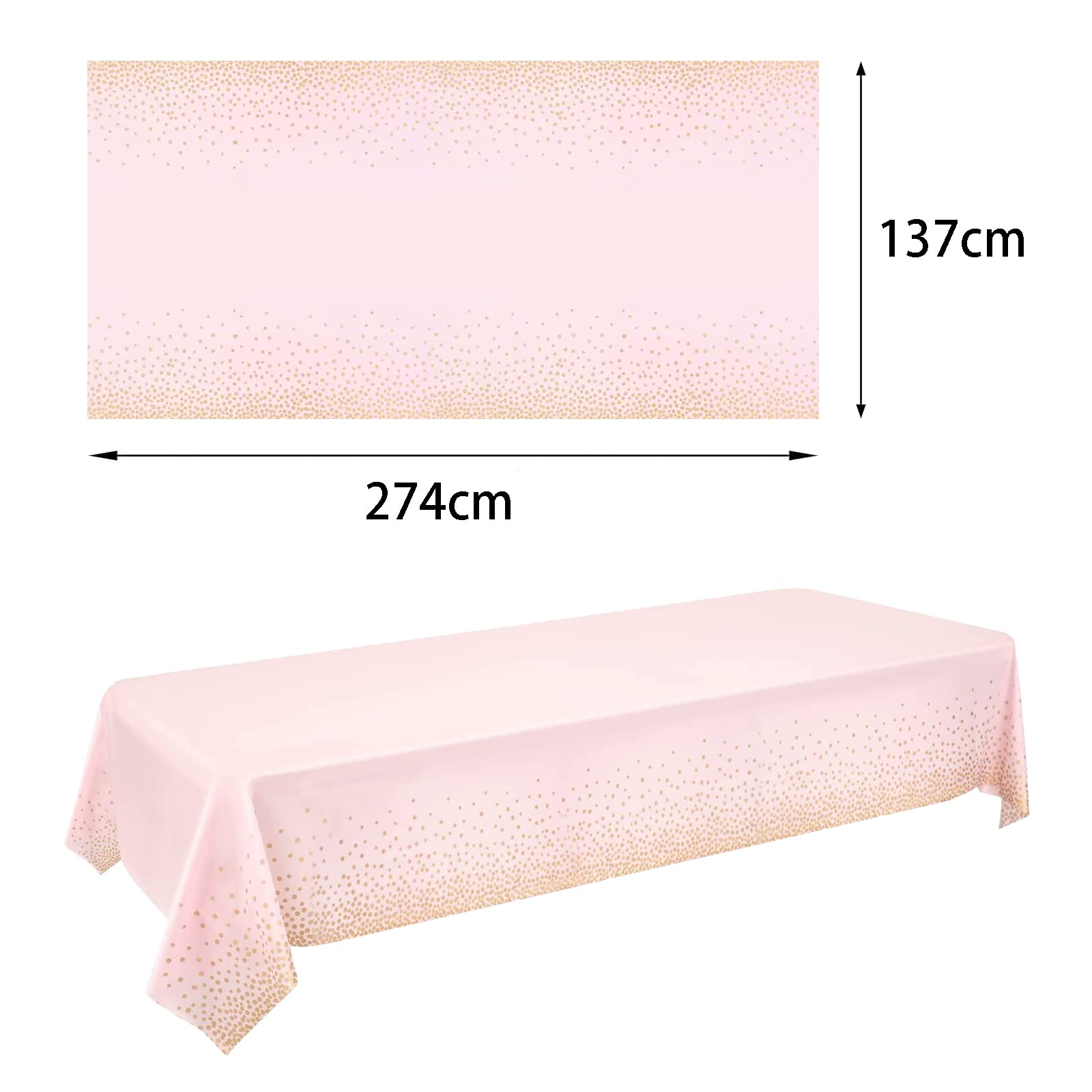 Ensemble De 3 Nappes Rose & Or Rose Pour Anniversaires, Mariages
