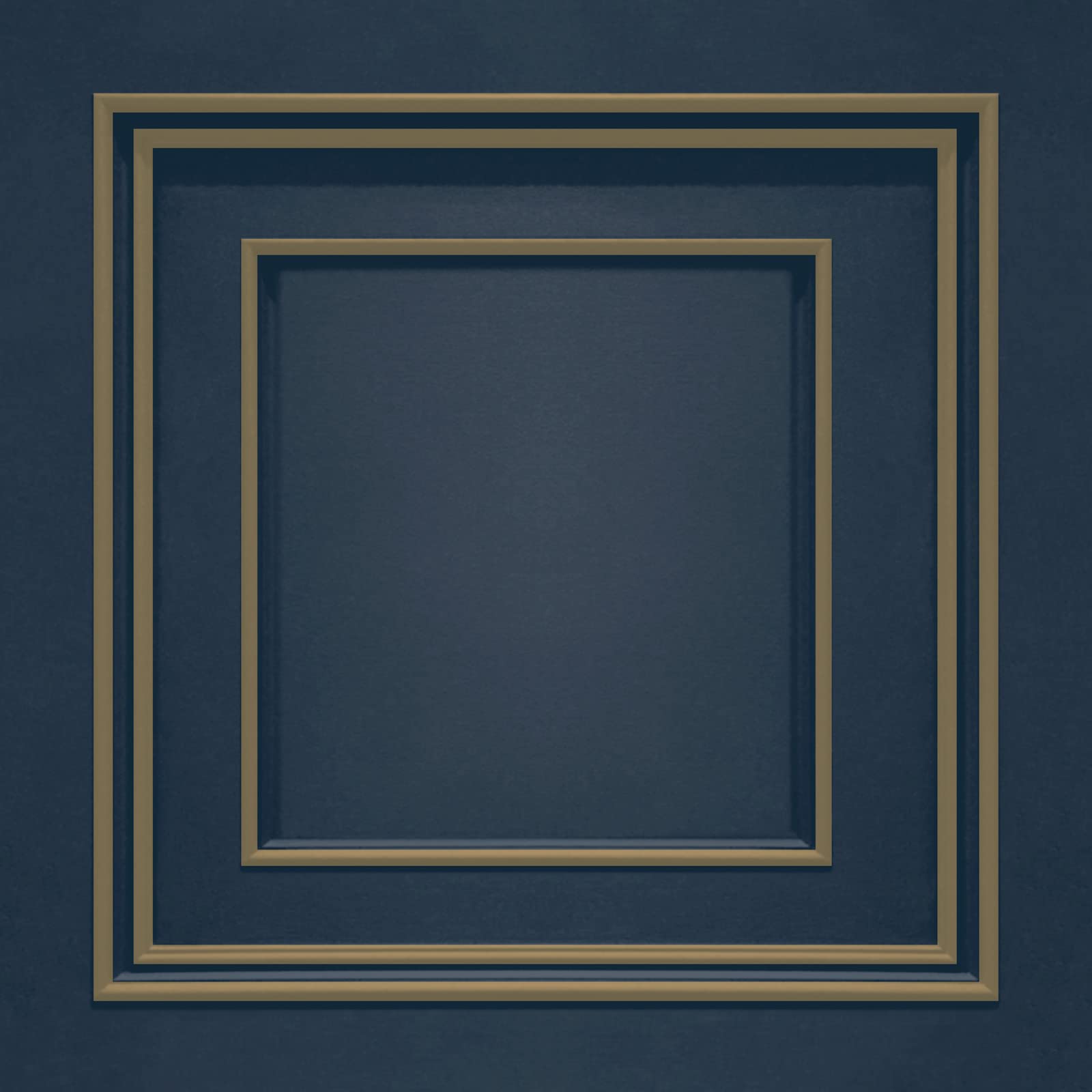 Belgravia Decor Navy & Textured Wood Panelling Effect Vinyl Wall Feature Wallpaper Gold