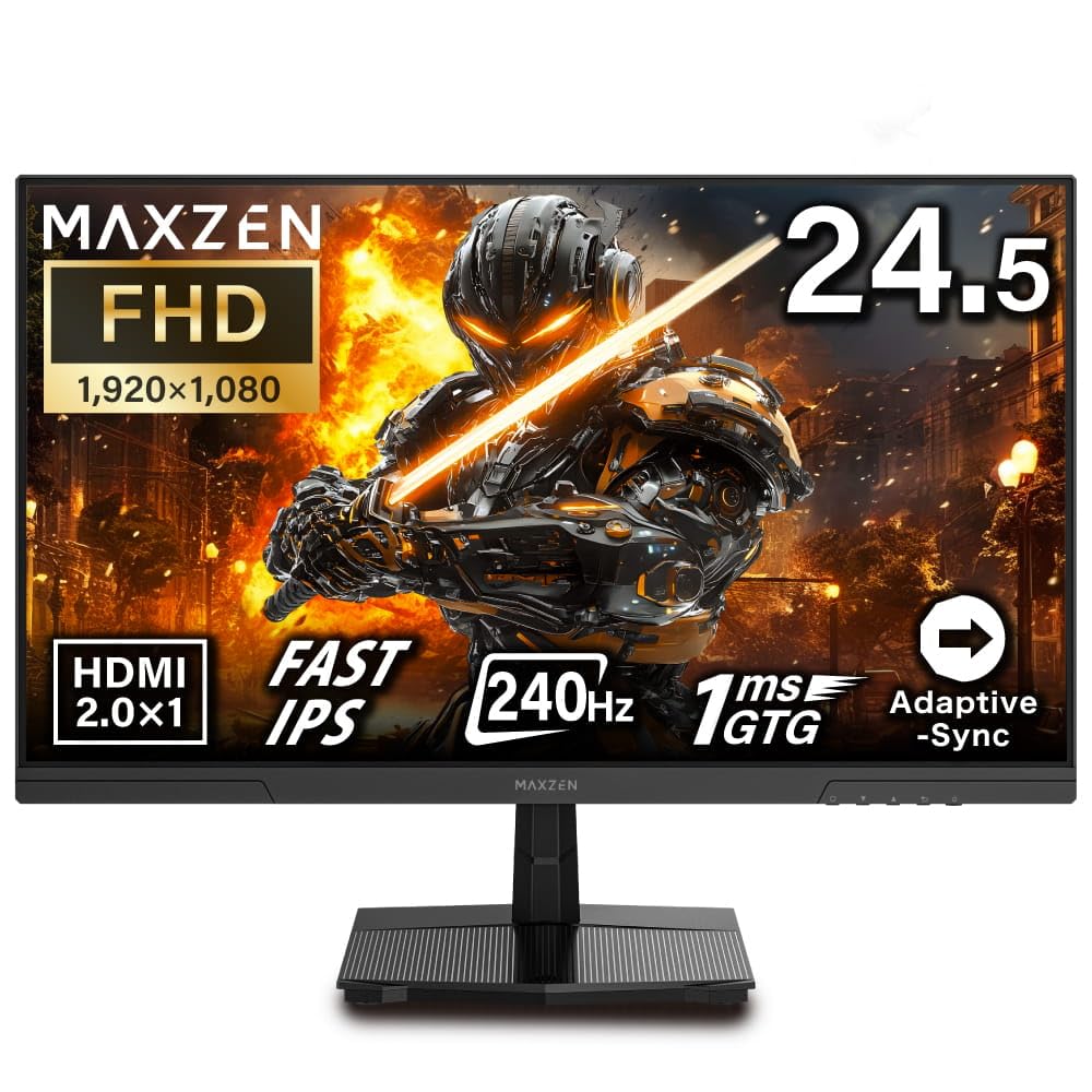 Amazon.co.jp: MAXZEN ゲーミングモニター 24.5インチ 240Hz FHD(1920 