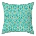 Lieson Dekoracyjne poszewki na poduszki, 1 szt. dom wiejski poszewka na poduszkę 20 x 20 poszewki na poduszki, turkusowe 50 x 50 cm 3D czterostronny wzór łuski ryb, poliester