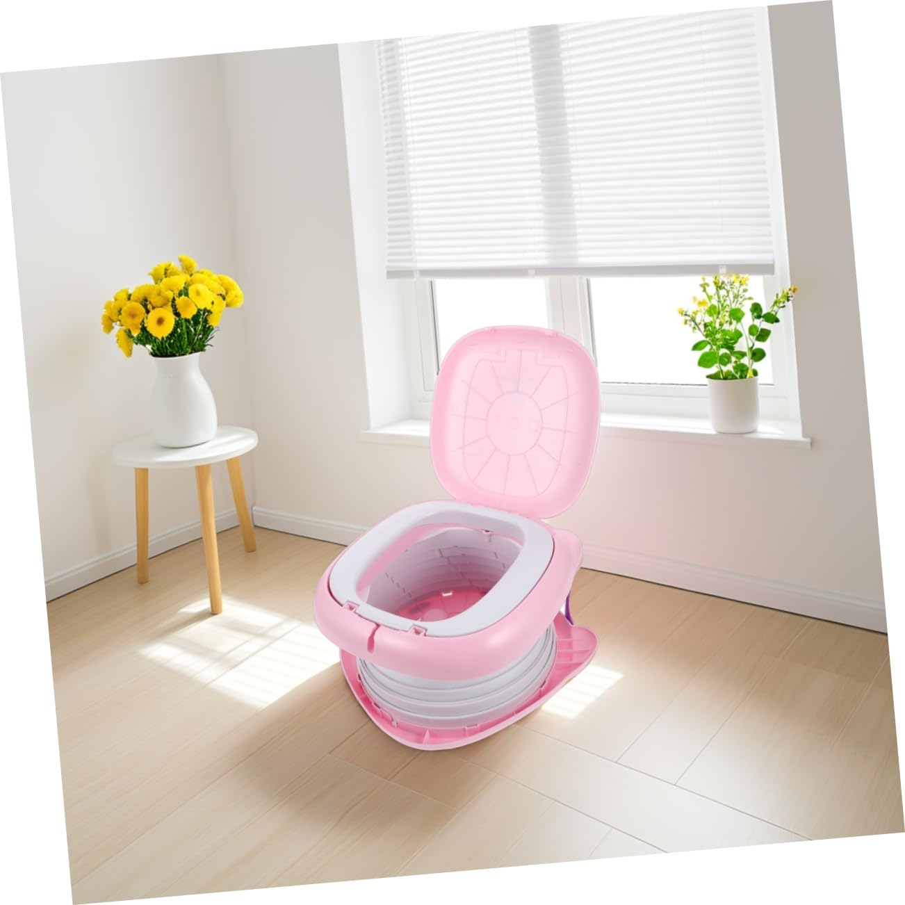 Kisangel Tragbare Kindertoilette mit Faltbarem Design aus Pp Kunststoff Auslaufsicher für Zuhause Reisen und Unterwegs Toilettensitz Kinder Reise
